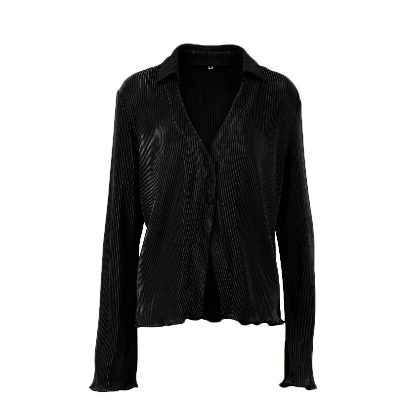Long-Sleeve Woollen Fine RIb Knit Women's Pant Suit