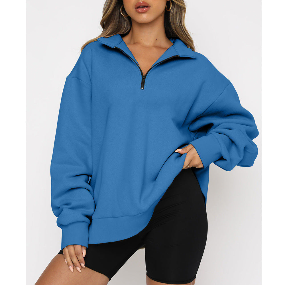 Vireous Turndown Collar Women's Sweatshirt, Multi Colours
