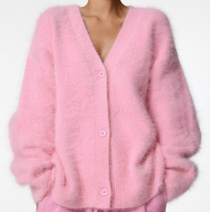 Vireous Loose Button Cardigan, Women's Fashion Soft Knit Sweater