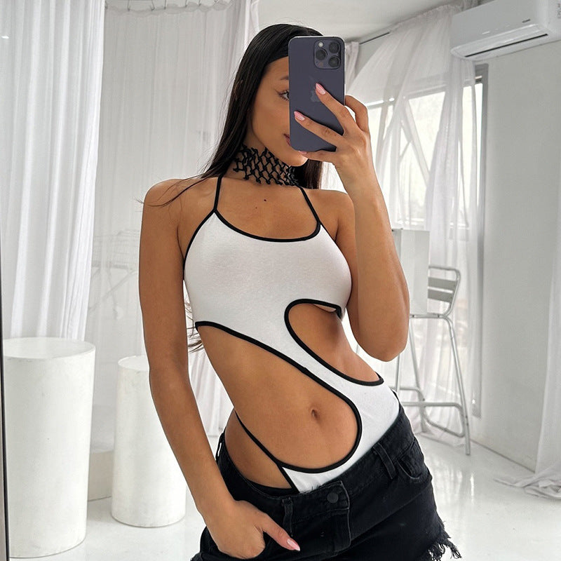 Peekaboo-Style Swimsuit Jumpsuit One-Piece