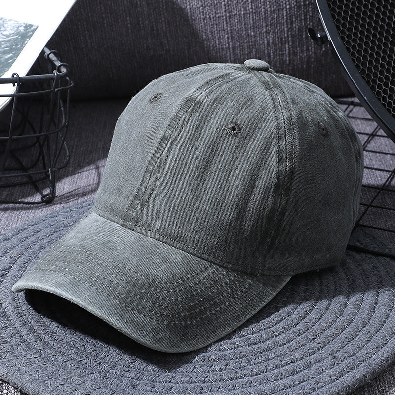 Washed Distressed-Look Simple Baseball Cap Unisex, Multi Colours