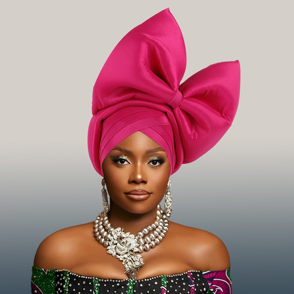 African Headdress Wedding Party Formalwear, Big Bow Hat
