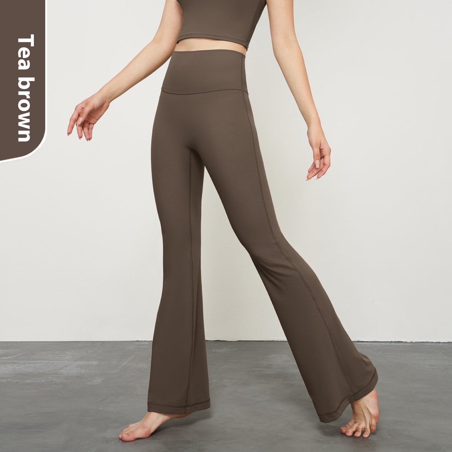Nude-Feel Wide-Leg Skinny Yoga Pants, High-Waist Sports Leggings