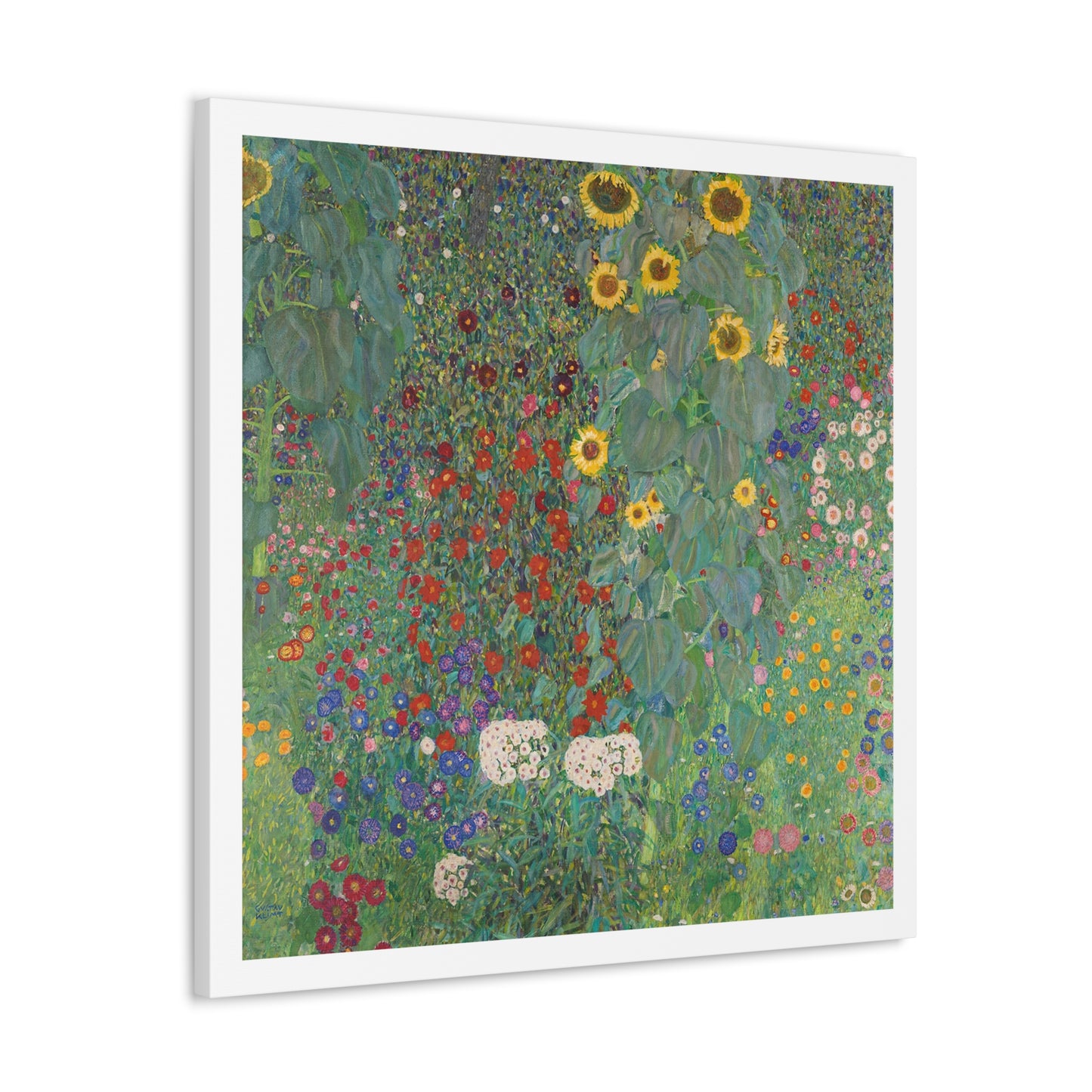 Farm Garden with Sunflowers (1907) by Gustav Klimt, from the Original, Art Print on Canvas