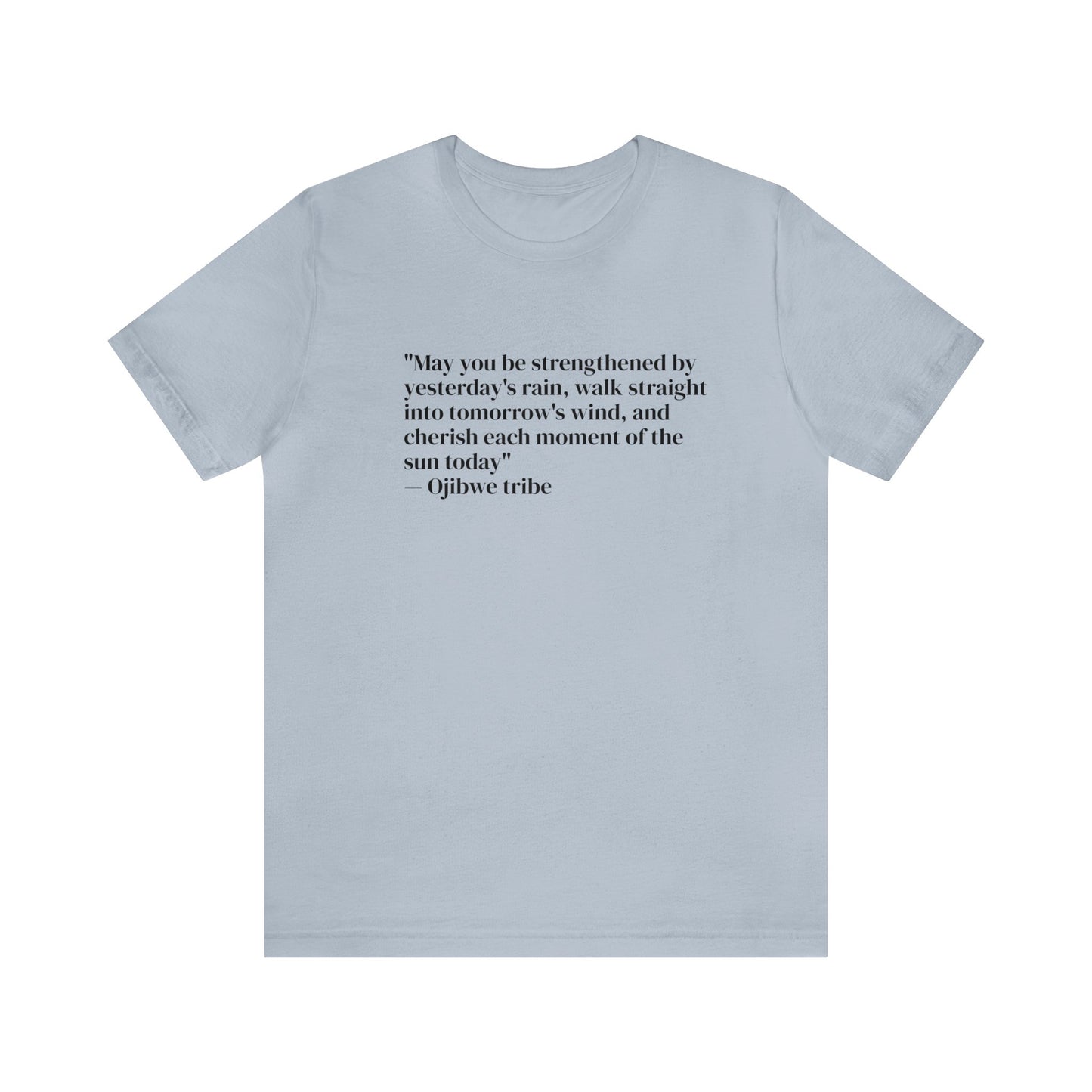 'Gratitude' Ojibwe Native American Tribe Quote, Soft Jersey T-Shirt