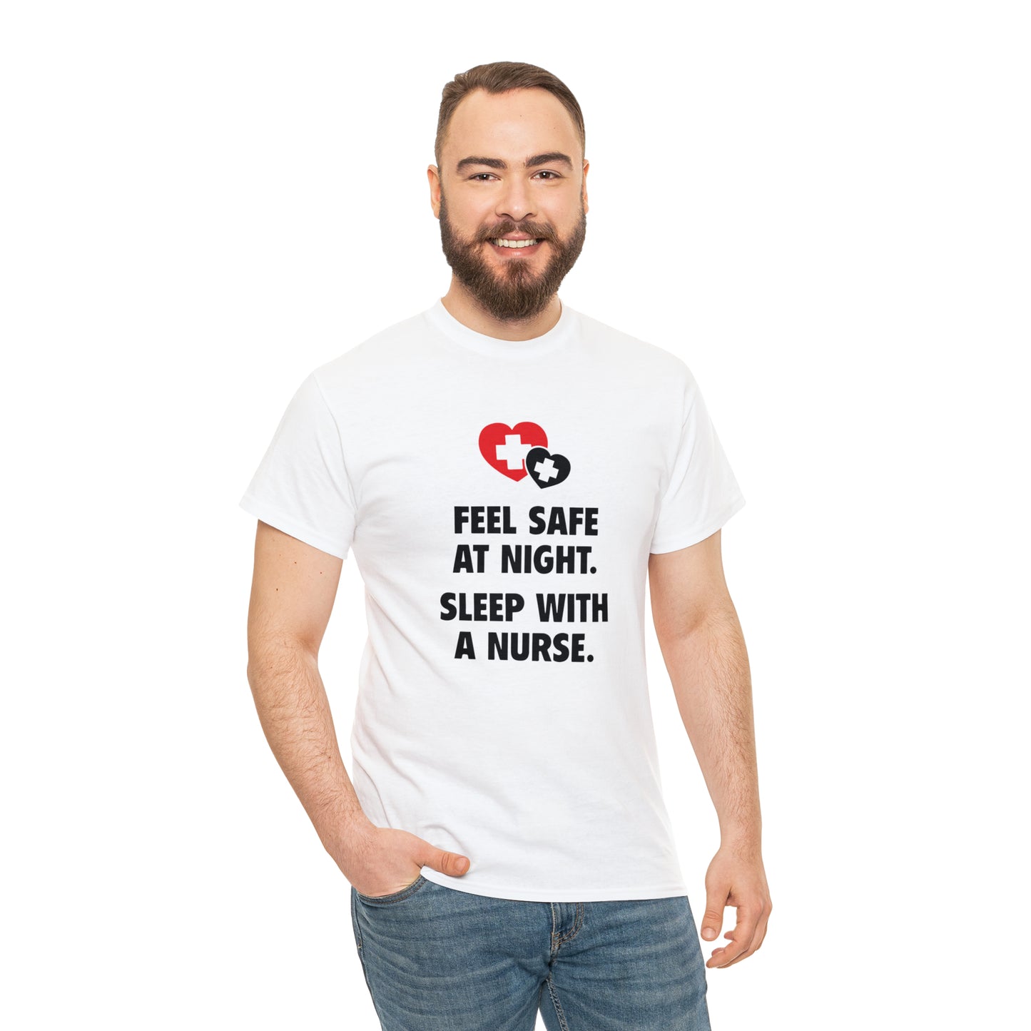 Feel Safe With a Nurse at Night, Funny T-Shirt