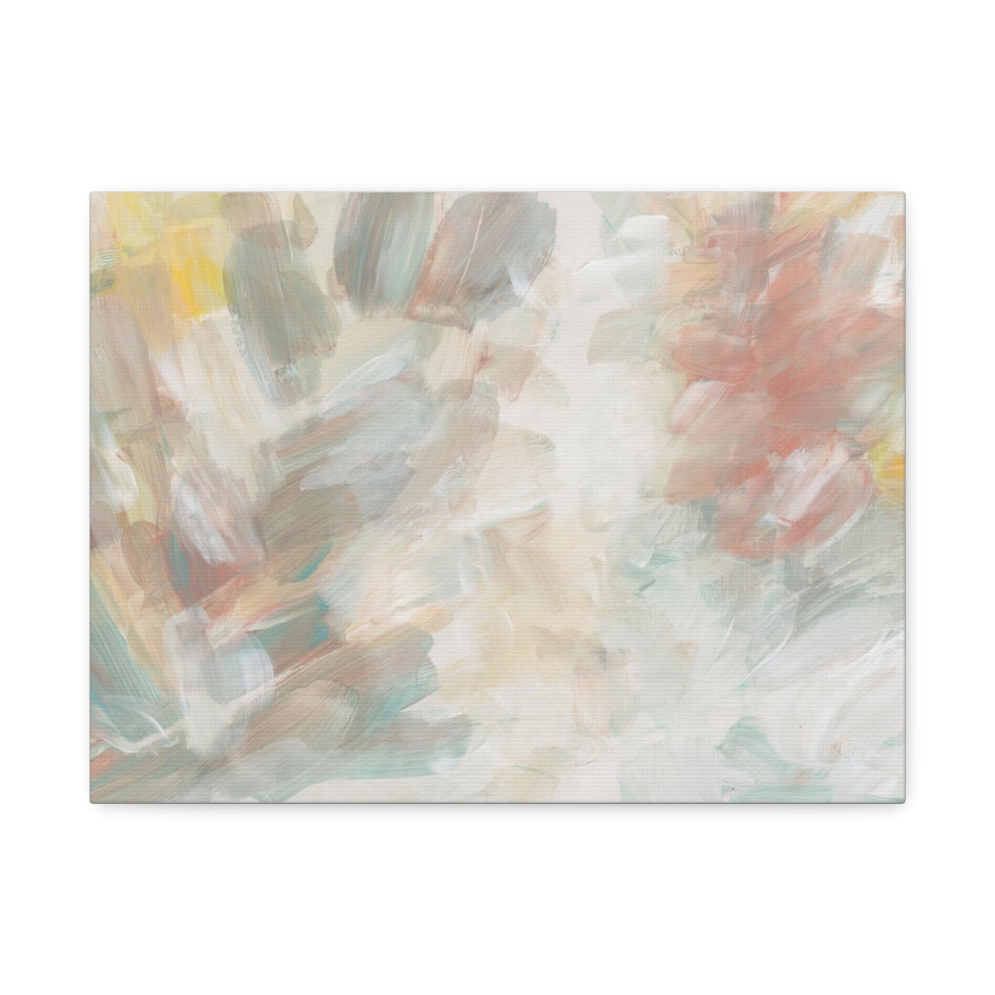 Acrylic Hand Drawn Smear Blot Abstract Art Print on Satin Canvas