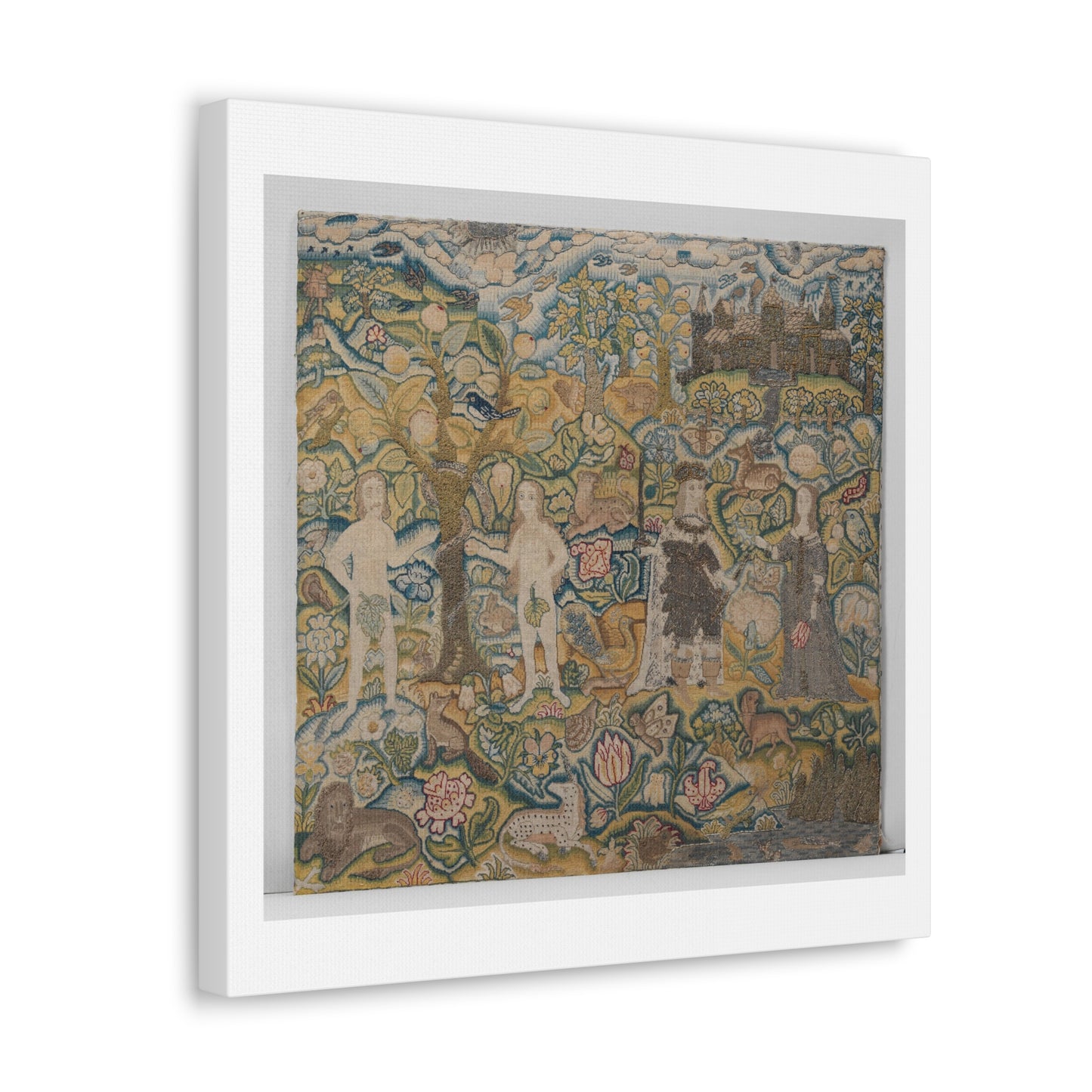 Adam and Eve with Charles I and Henrietta Maria (circa 1634) British Art Print from the Original on Canvas