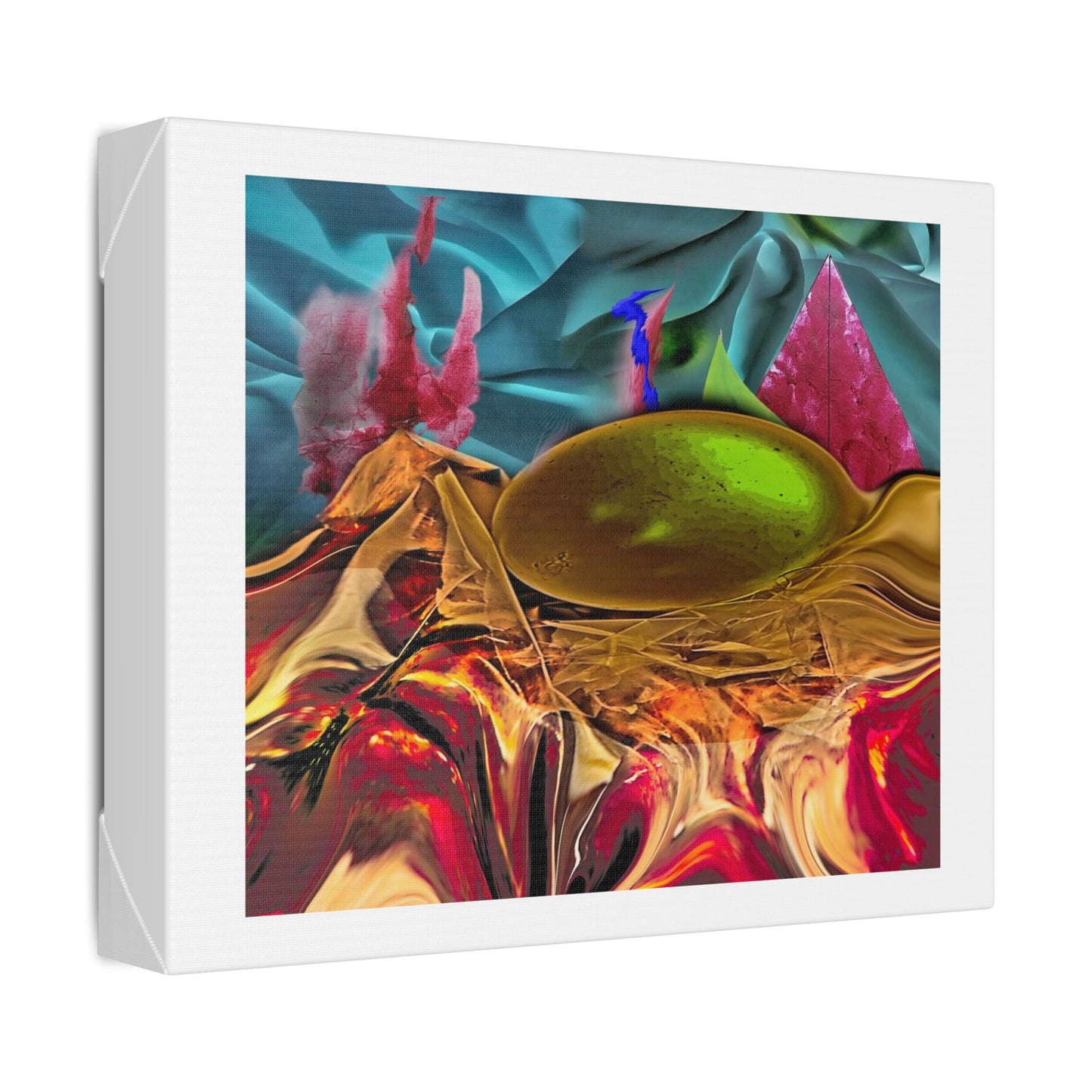 Digital Pastiche Abstract Art 'Designed by AI' Satin Canvas Print
