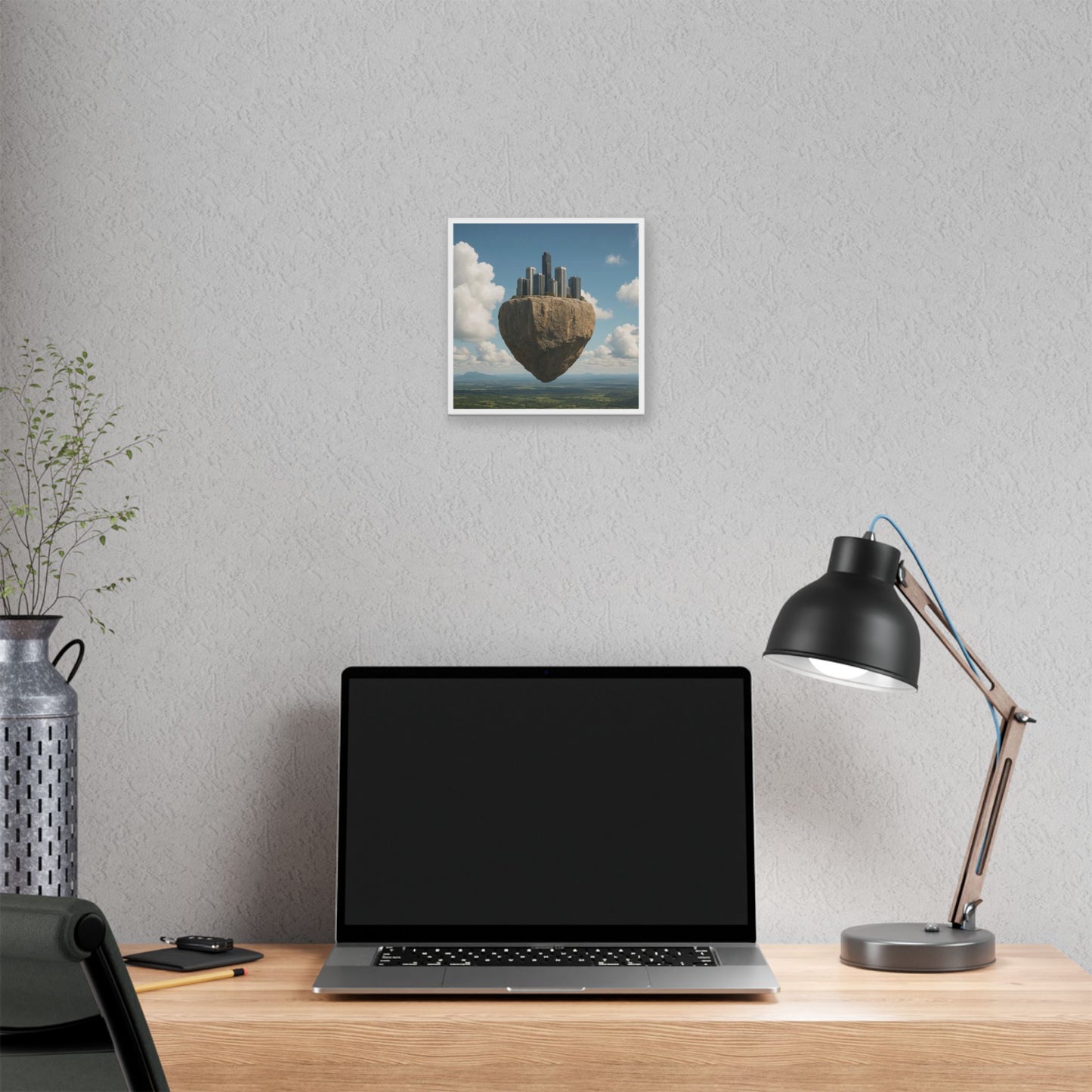 Levitated Mass Suspended Above a Beautiful Landscape II 'Designed by AI' Canvas Art Print