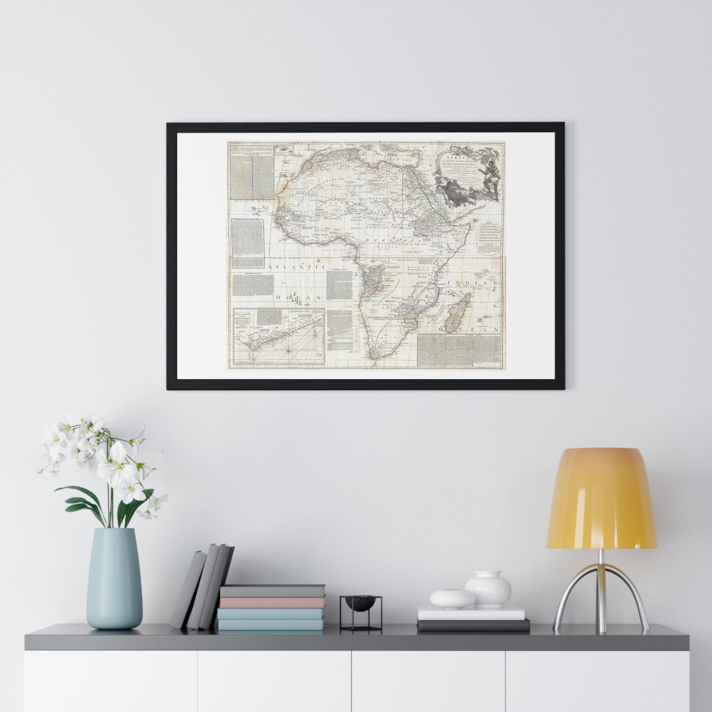 Historically Significant Map of Africa (1794) by Samuel Boulton, from the Original, Framed Art Print