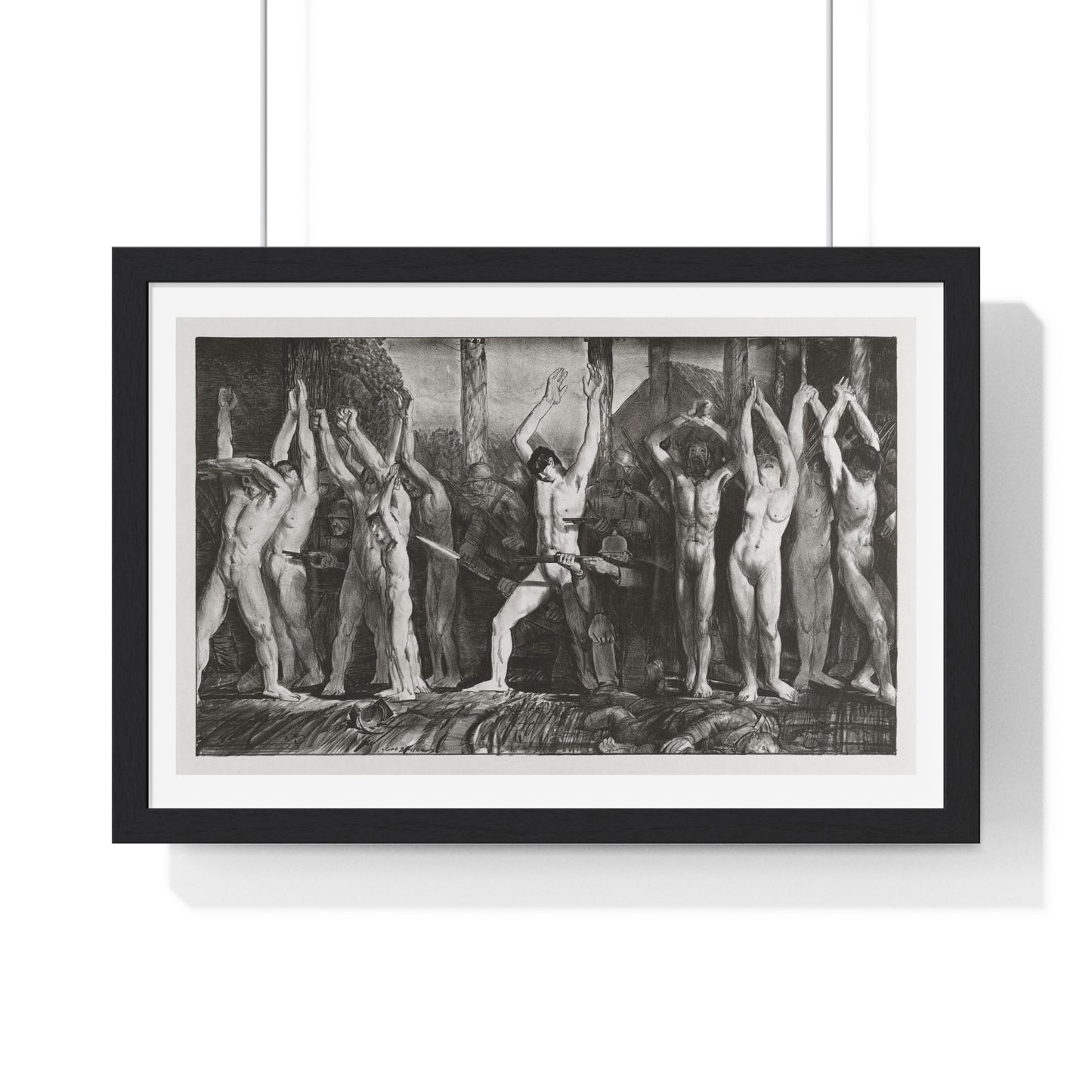 The Barricade, First Stone (1918) by George Wesley Bellows, from the Original, Framed Print