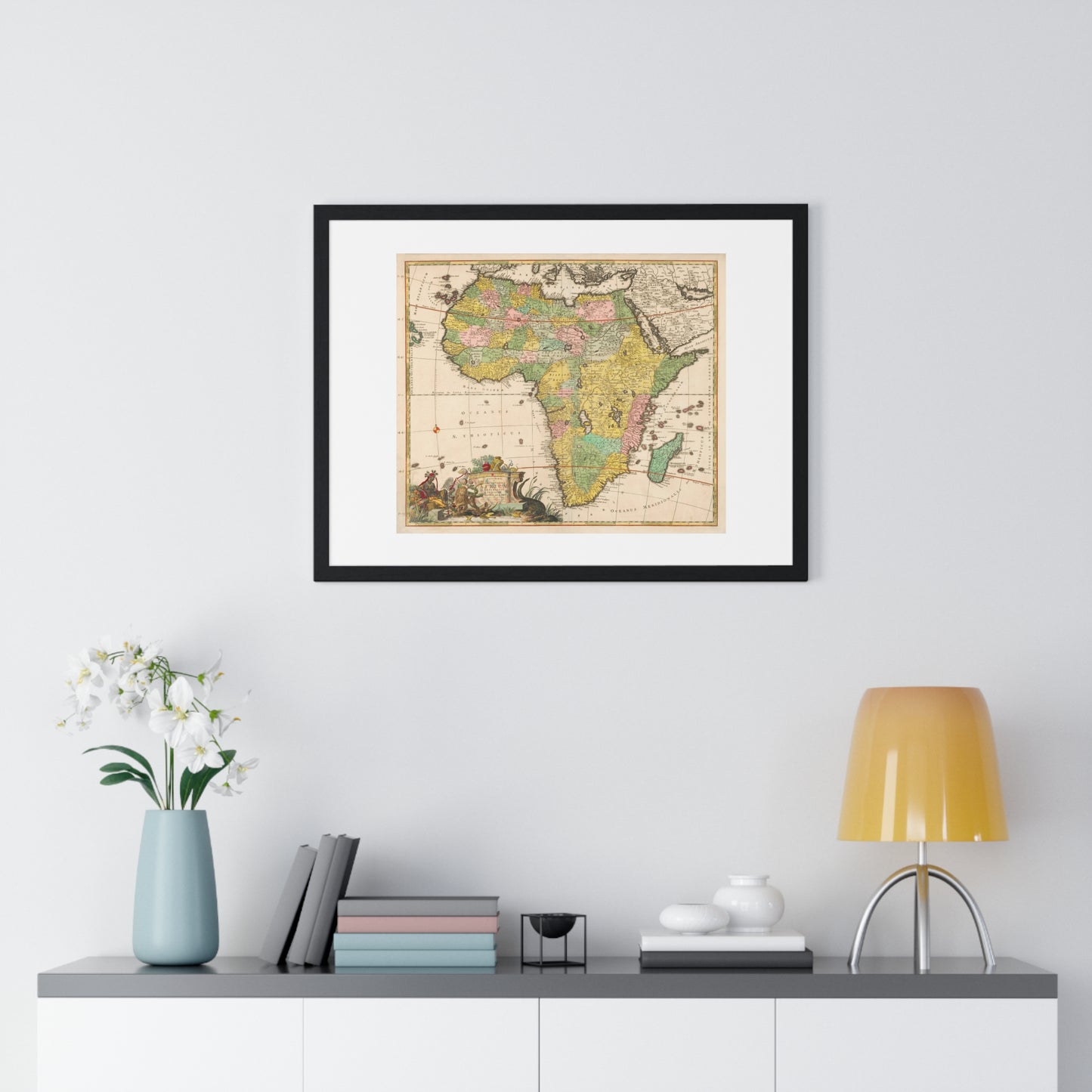 Antique Map of Africa 'Kaart van Afrika' (circa 1690) by Carel Allard, from the Original, Framed Art Print