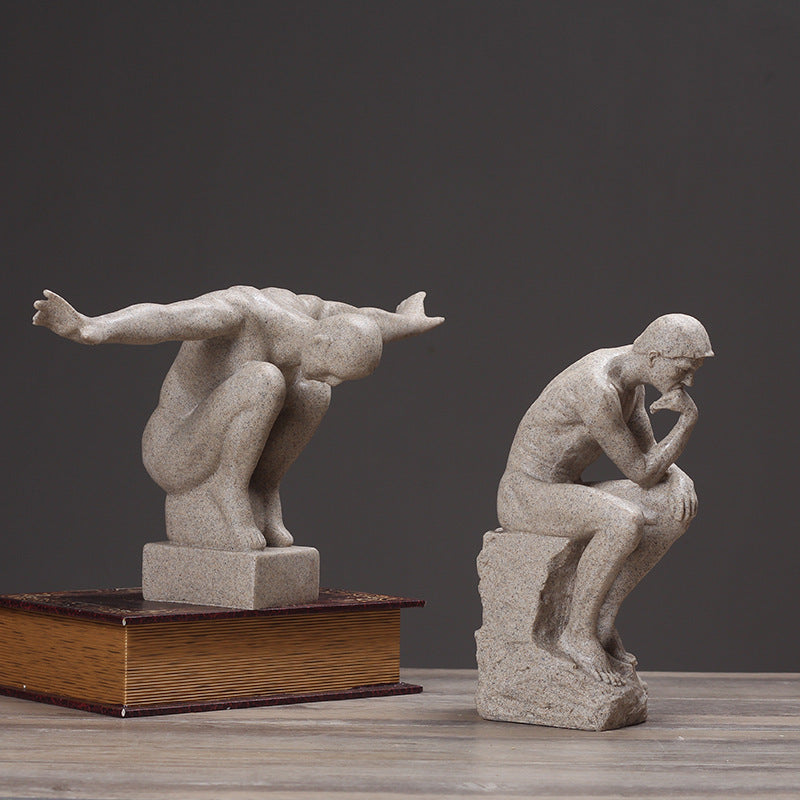 The Thinker Sculpture, Office, Desk Artwork