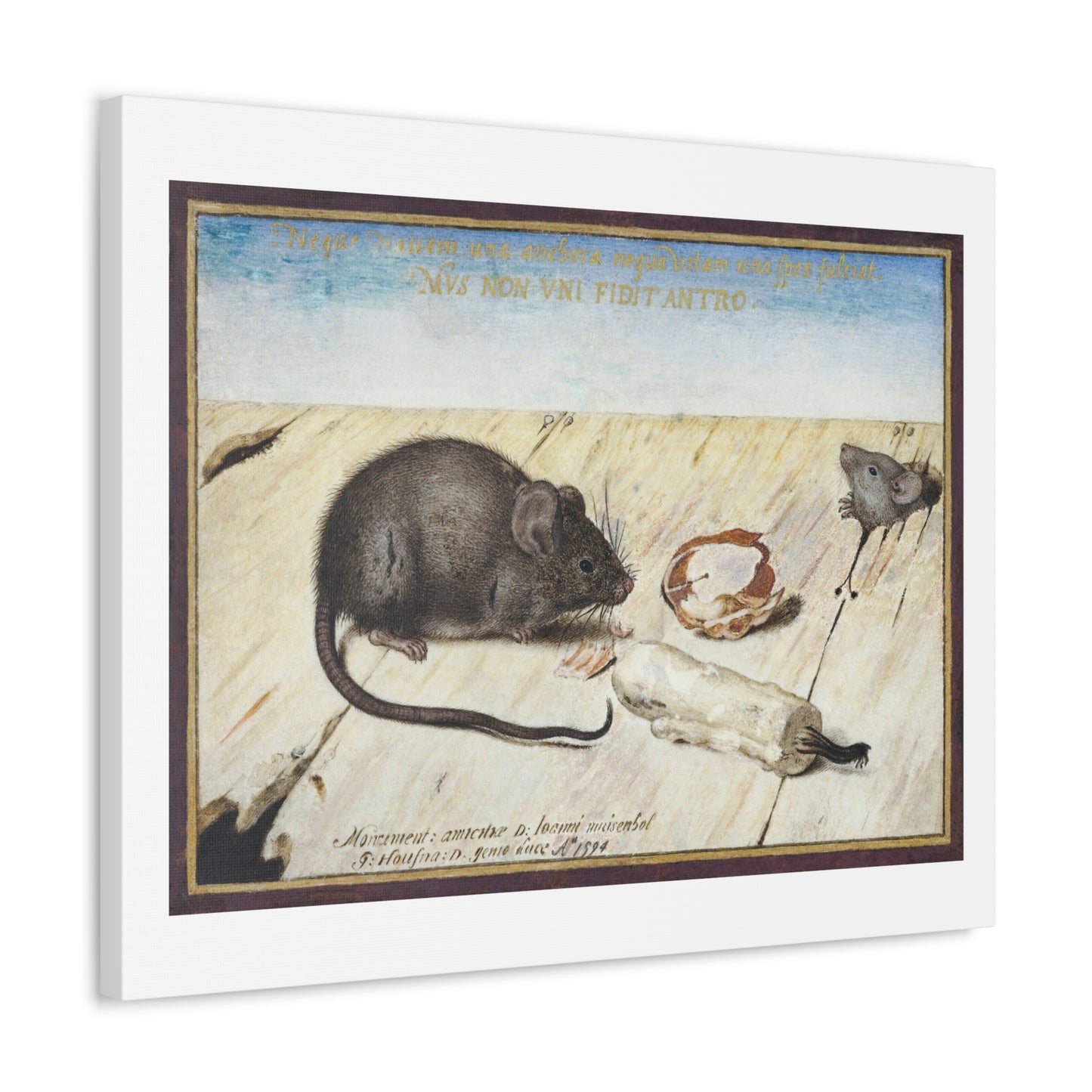 Two Mice (1594) by Joris Hoefnagel, from the Original, Art Print on Canvas