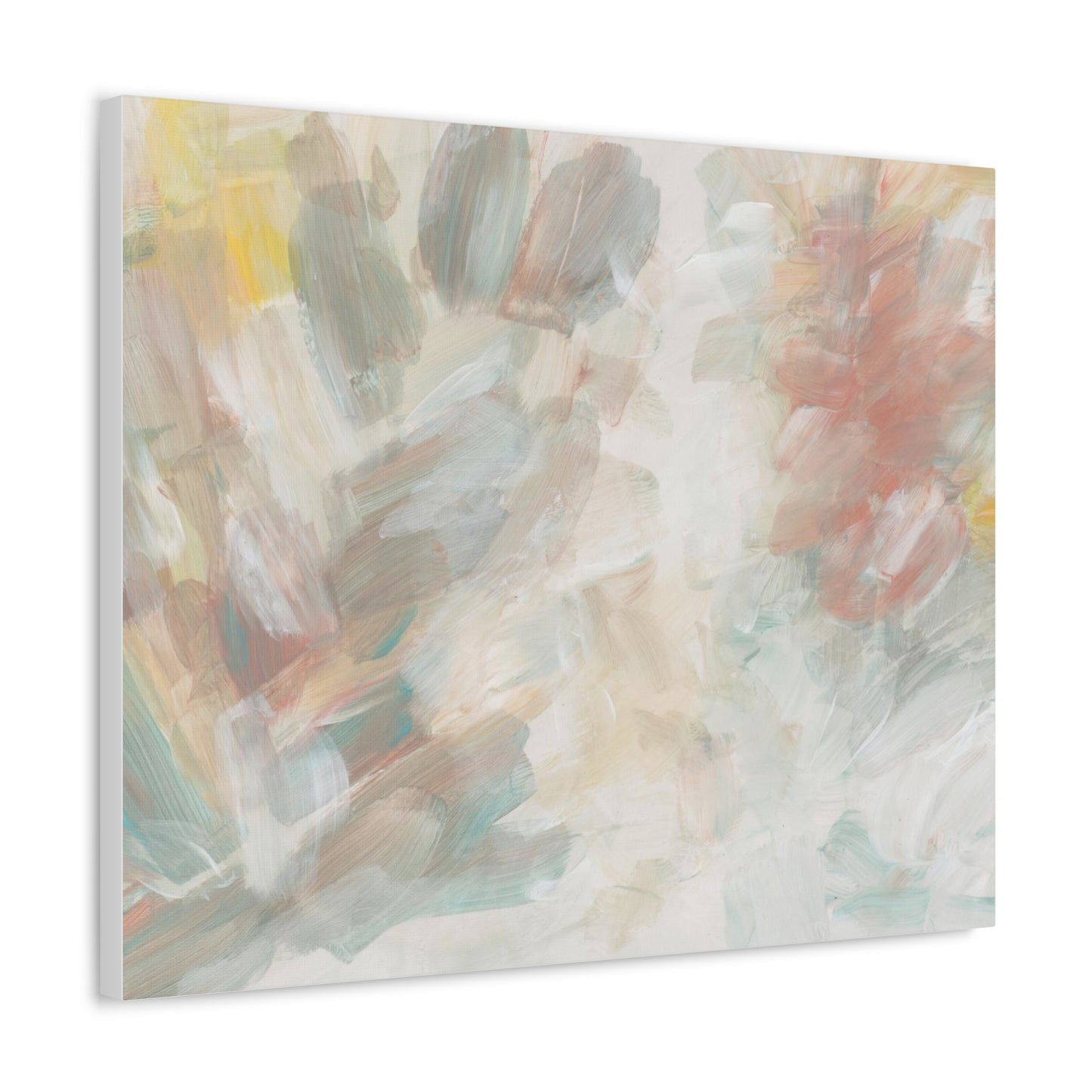 Acrylic Hand Drawn Smear Blot Abstract Art Print on Satin Canvas
