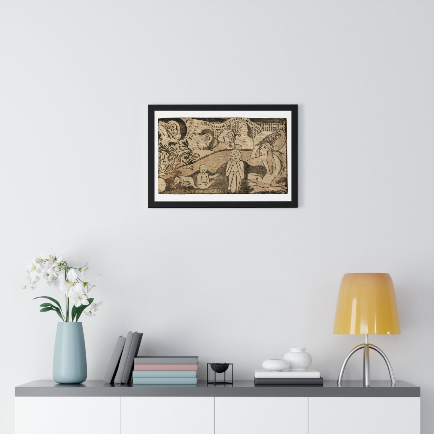 Soyez Amoureuses, Vous Serez Heureuses (Be Loving, and You Will be Happy), from the Suite of Late Wood-Block Prints by Paul Gauguin