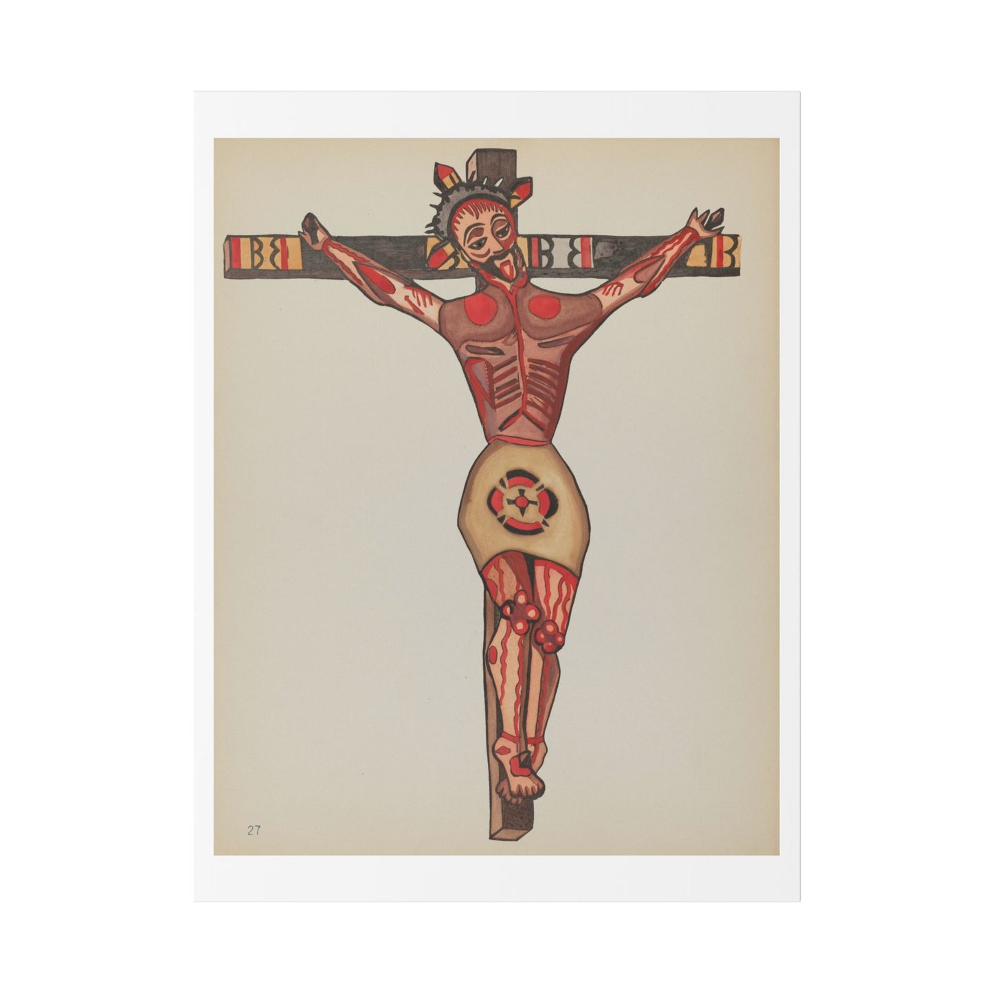 Plate 27 Christ Crucified from Portfolio Spanish Colonial Designs of New Mexico, from the Original, Canvas Art Print