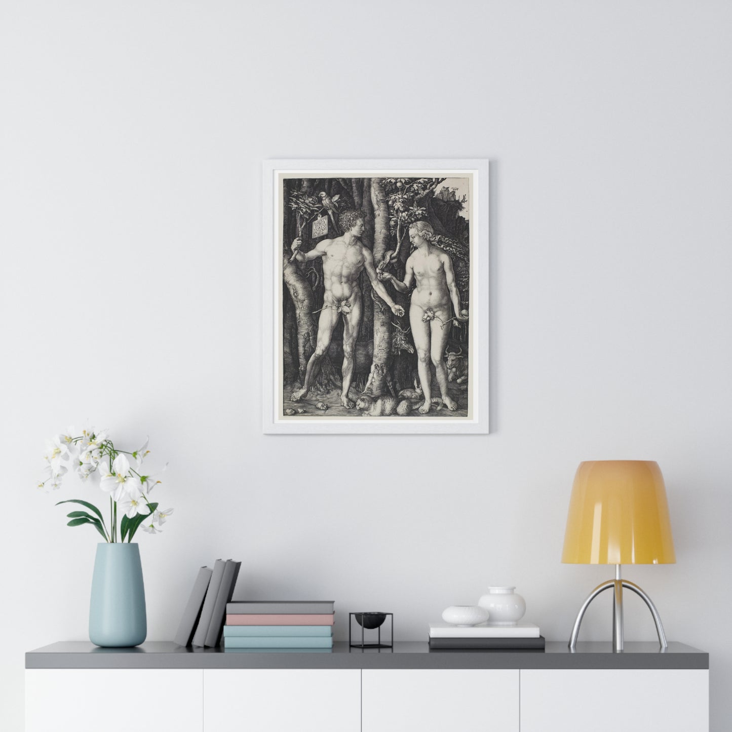 Adam and Eve (1504) by Albrecht Dürer from the Original, Framed Art Print