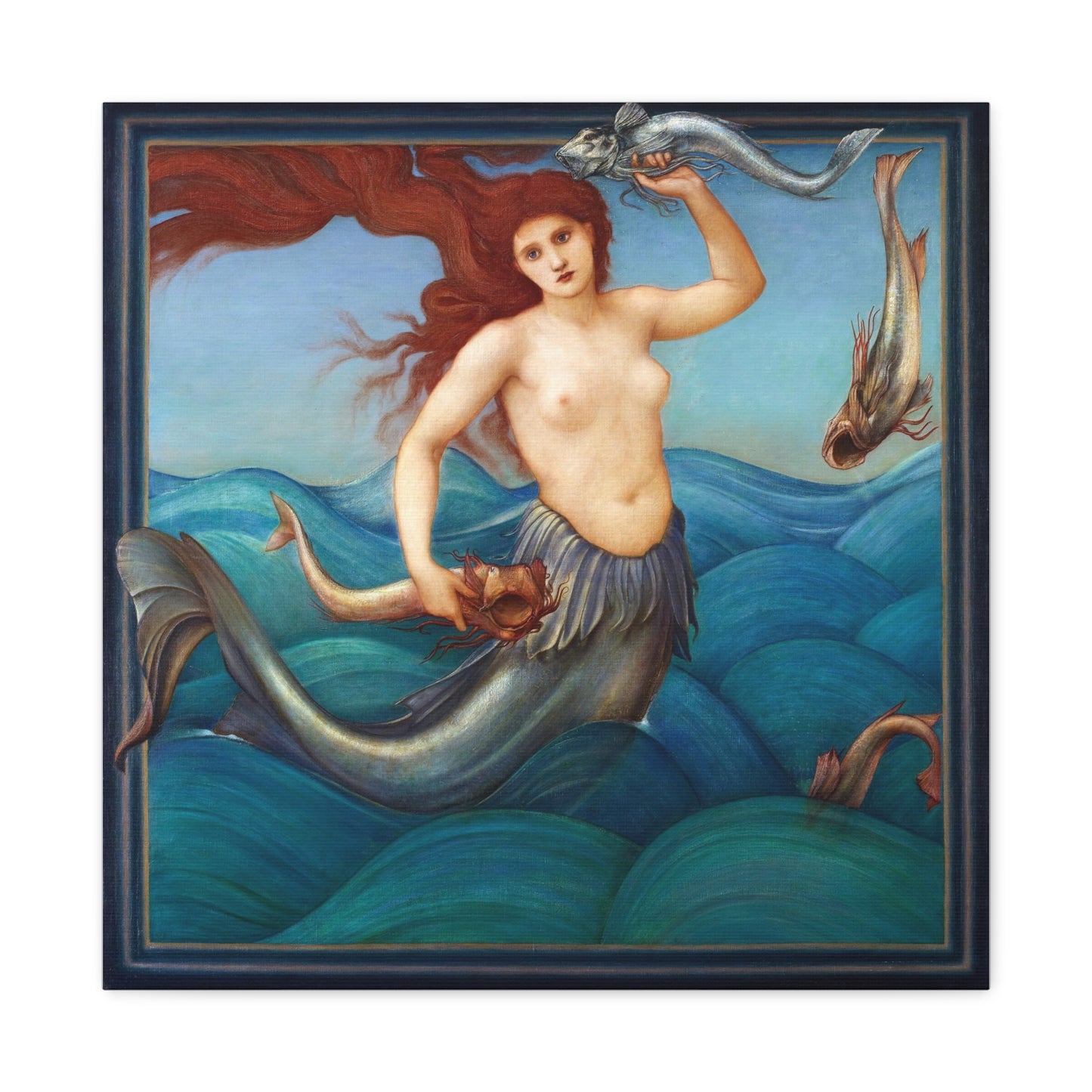 A Sea Nymph (1881) by Sir Edward Burne-Jones, from the Original, Art Print on Canvas