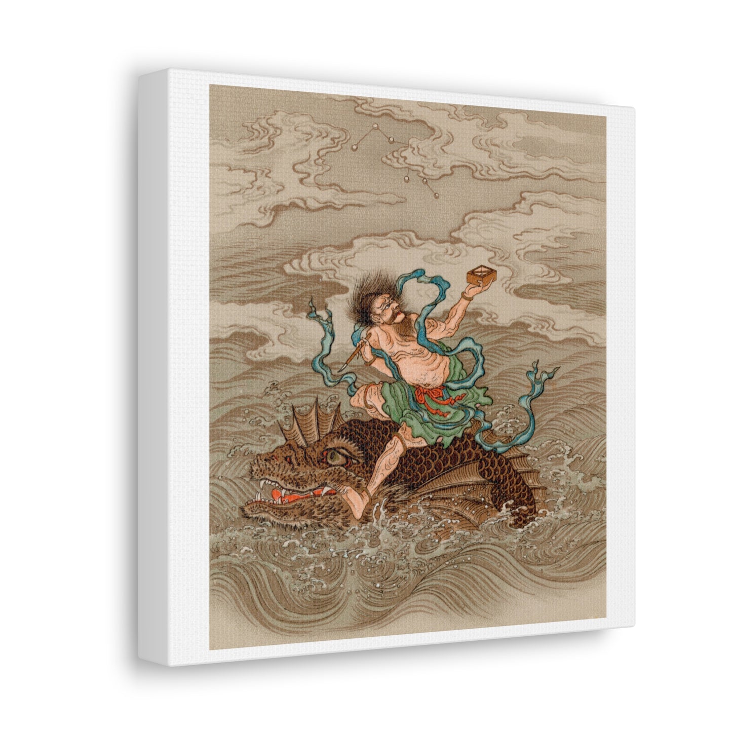 'Chinese Tales' Vintage Japanese Painting by G A Audsley, from the 1884 edition of 'The Ornamental Arts Of Japan' Print on Canvas