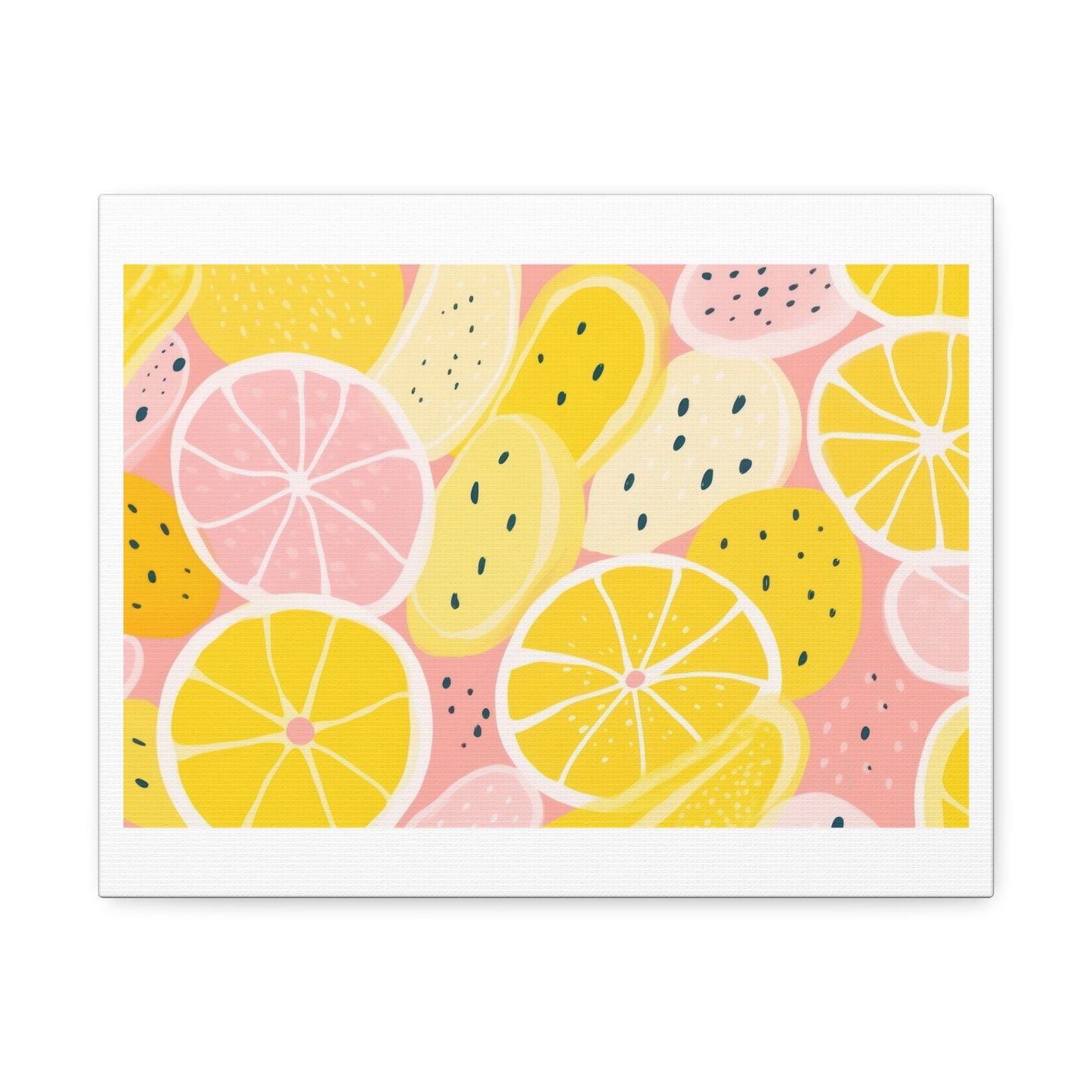 Memphis Lemon Abstract Painting 'Designed by AI' Art Print on Canvas