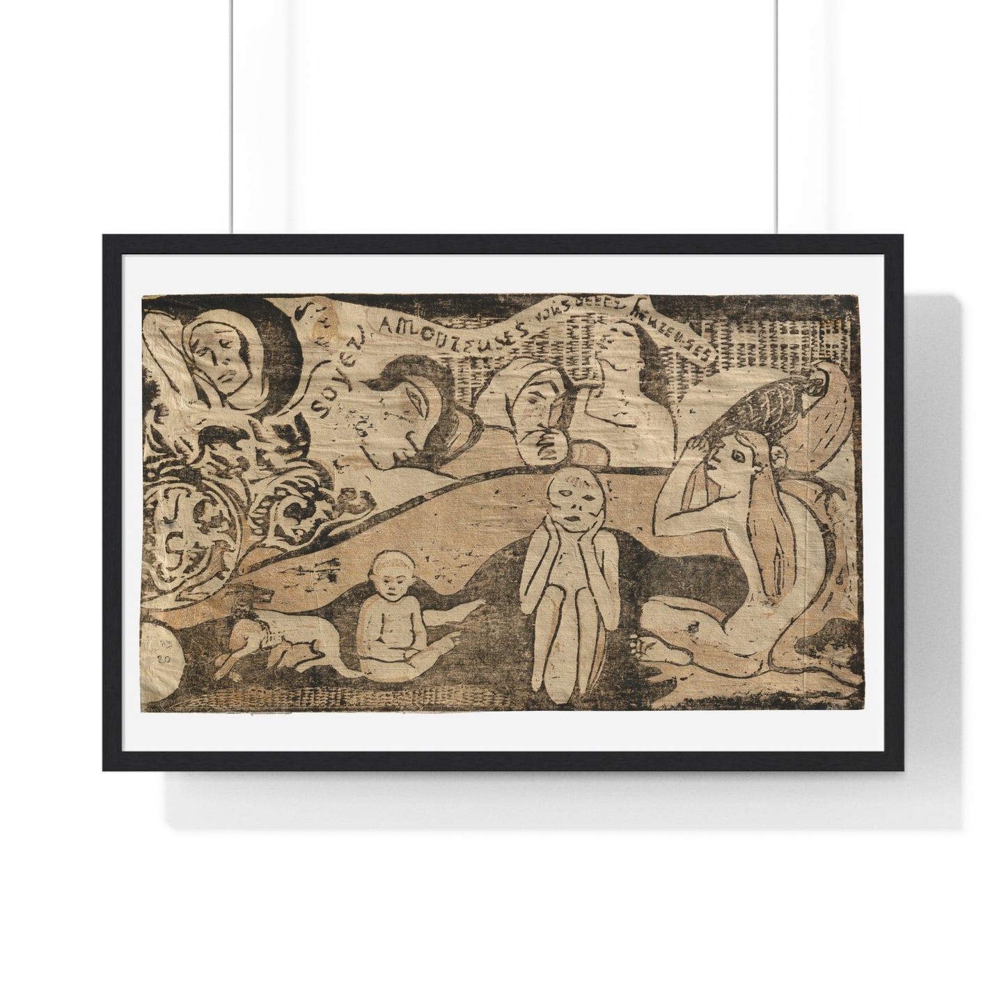 Soyez Amoureuses, Vous Serez Heureuses (Be Loving, and You Will be Happy), from the Suite of Late Wood-Block Prints by Paul Gauguin