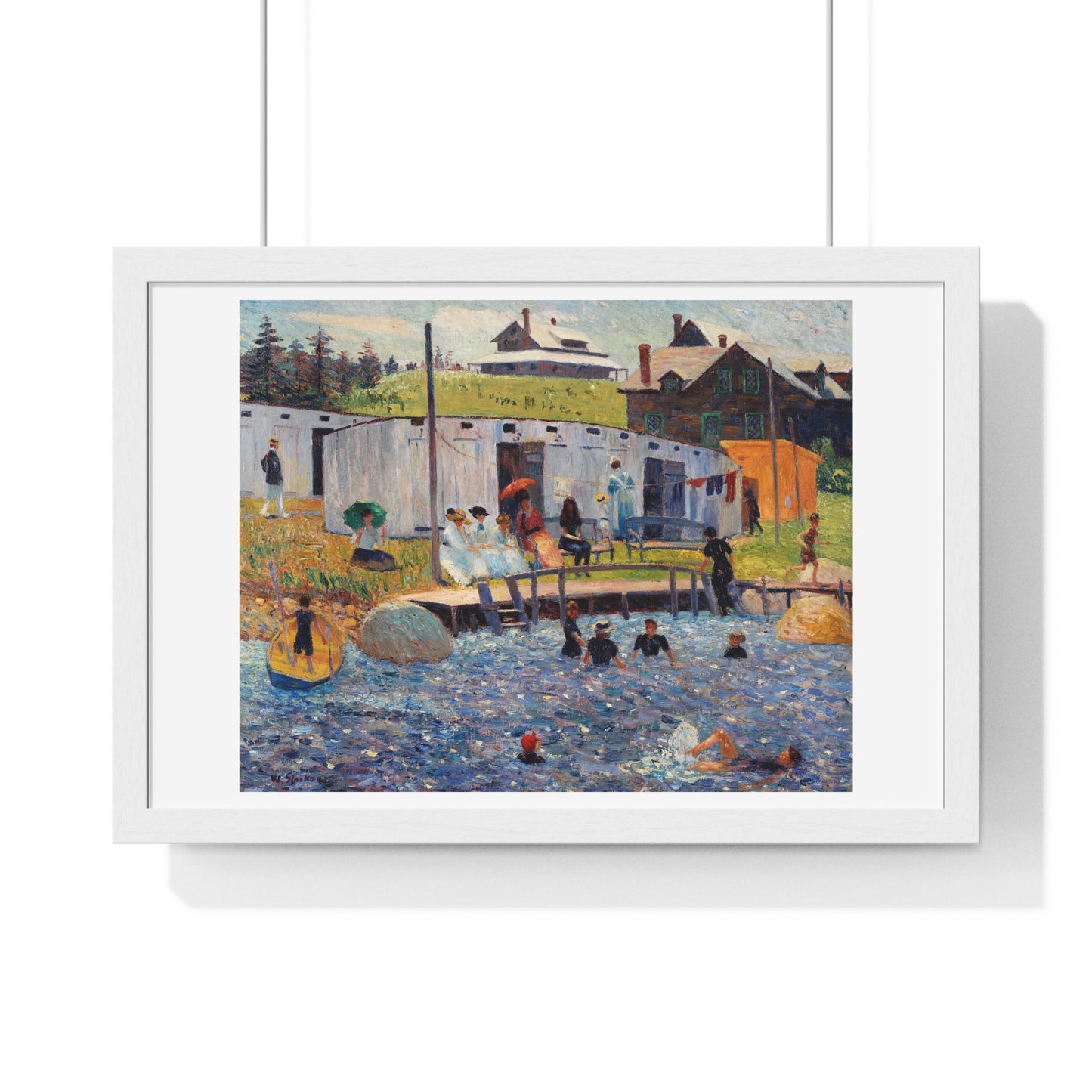 The Bathing Hour, Chester, Nova Scotia (1910) by William James Glackens, from the Original, Framed Print