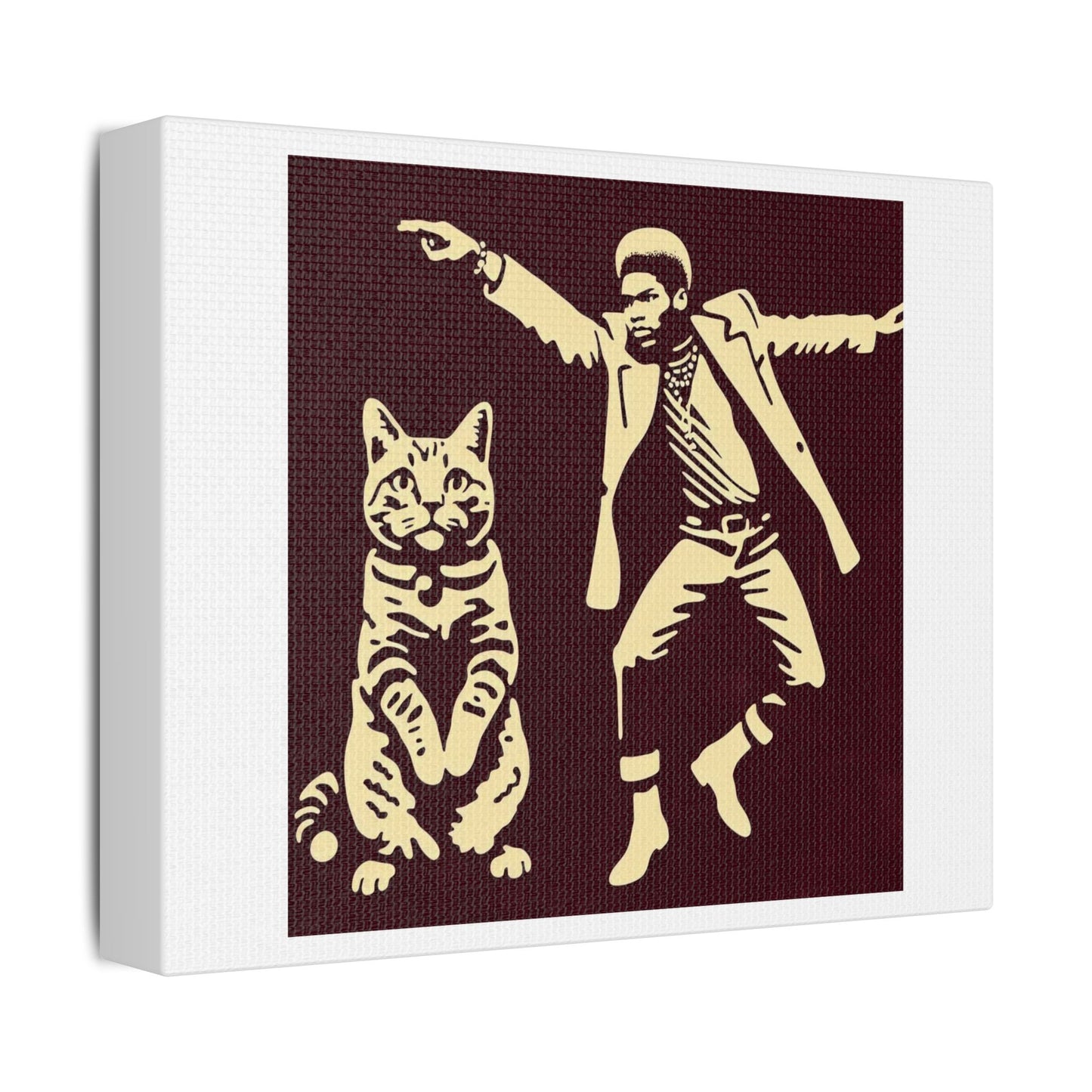 Music Cat, Abstract Art, Print on Canvas