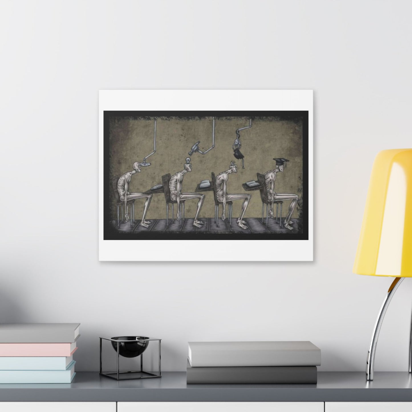 Mediocre Souls of Academia, Cartoon Art, Canvas Art Print