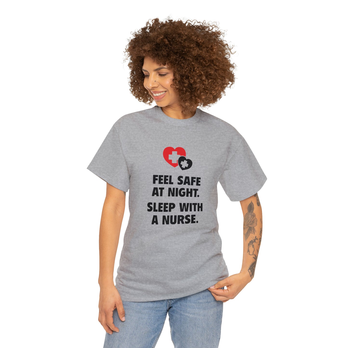 Feel Safe With a Nurse at Night, Funny T-Shirt
