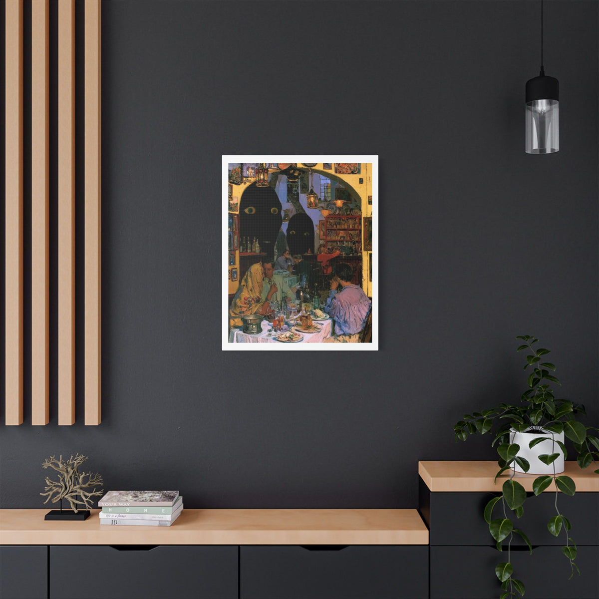 The Walls Have Eyes, Art Print on Satin Canvas, Stretched