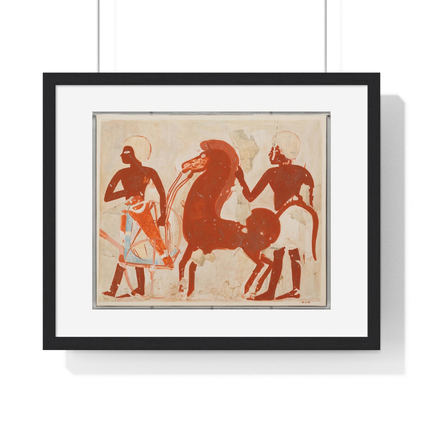 Offerings of a Chariot and Horse, Tomb of Userhat (1922) by Charles K Wilkinson from the Original, Framed Art Print