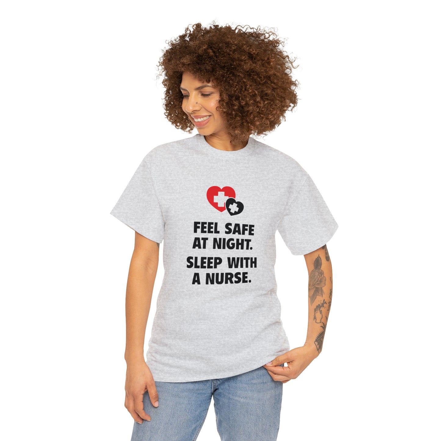 Feel Safe With a Nurse at Night, Funny T-Shirt