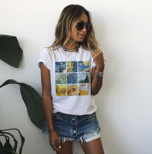 Women's Van Gogh Oil Painting T-Shirt