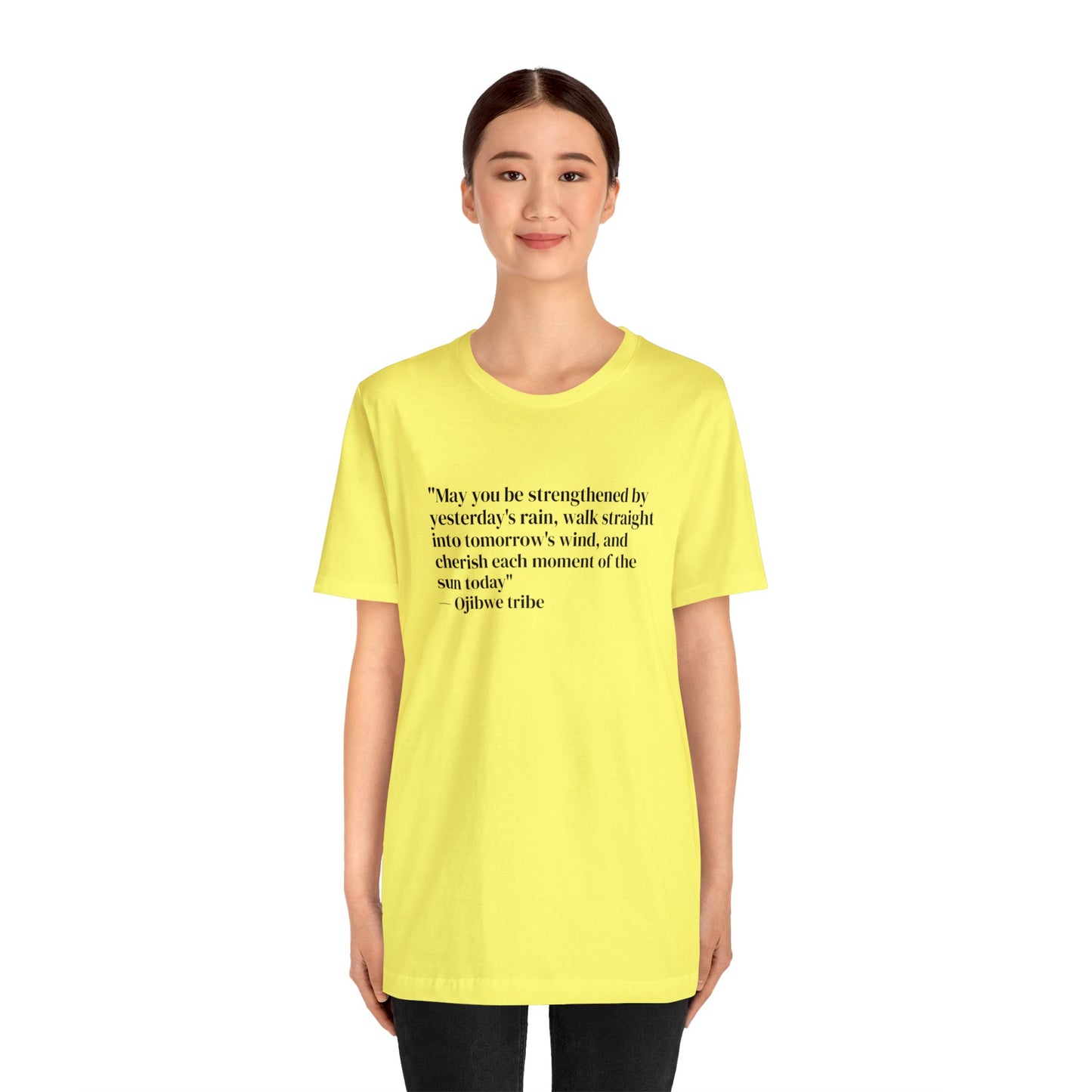 'Gratitude' Ojibwe Native American Tribe Quote, Soft Jersey T-Shirt