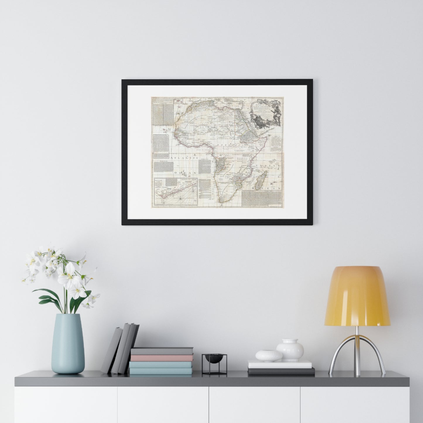 Historically Significant Map of Africa (1794) by Samuel Boulton, from the Original, Framed Art Print