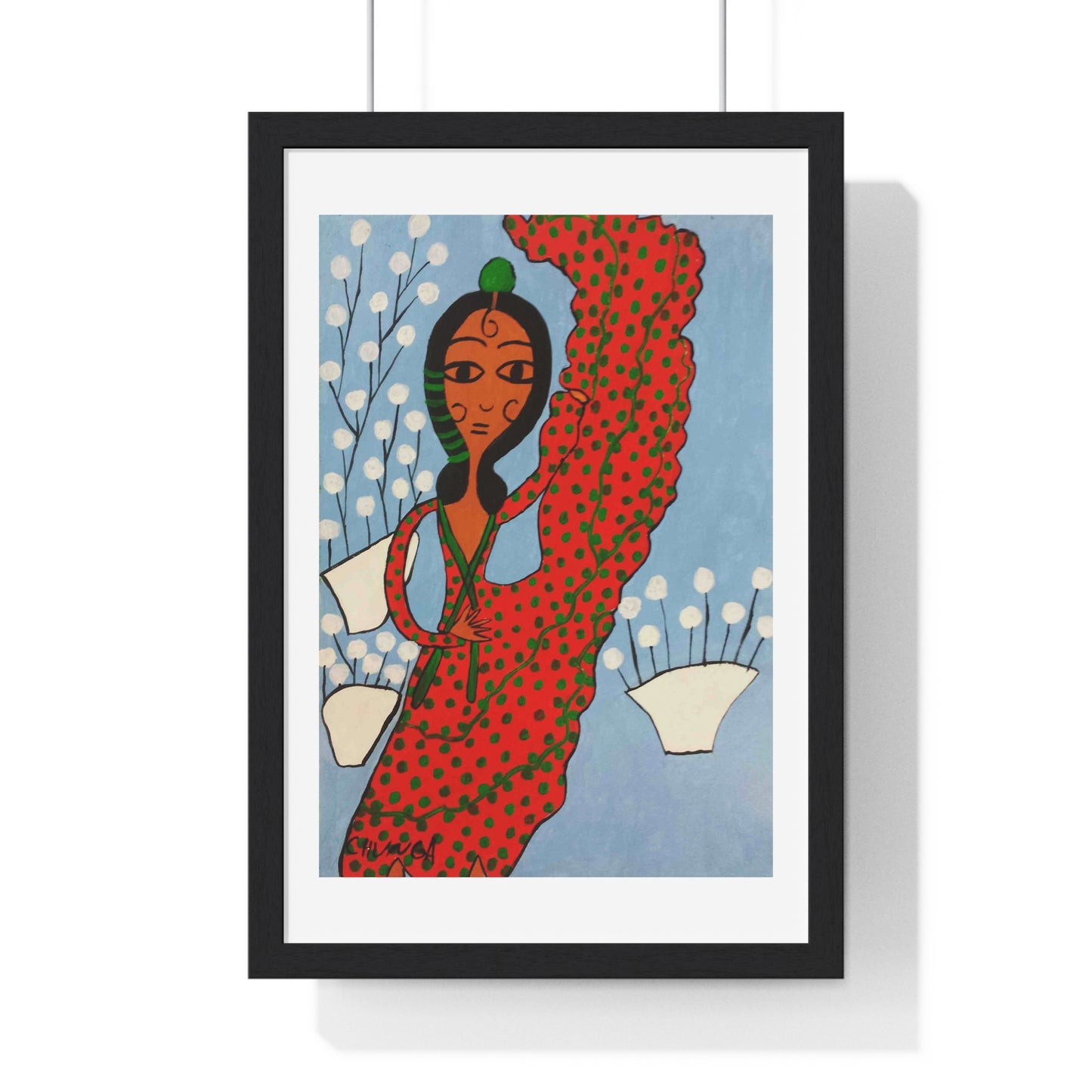 Flamenco Dancer Cartoon Art, from the Original, Framed Print