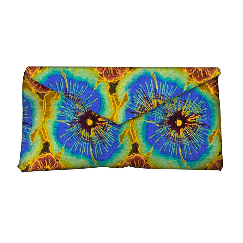 African and Geometric Printed Clutch Handbag