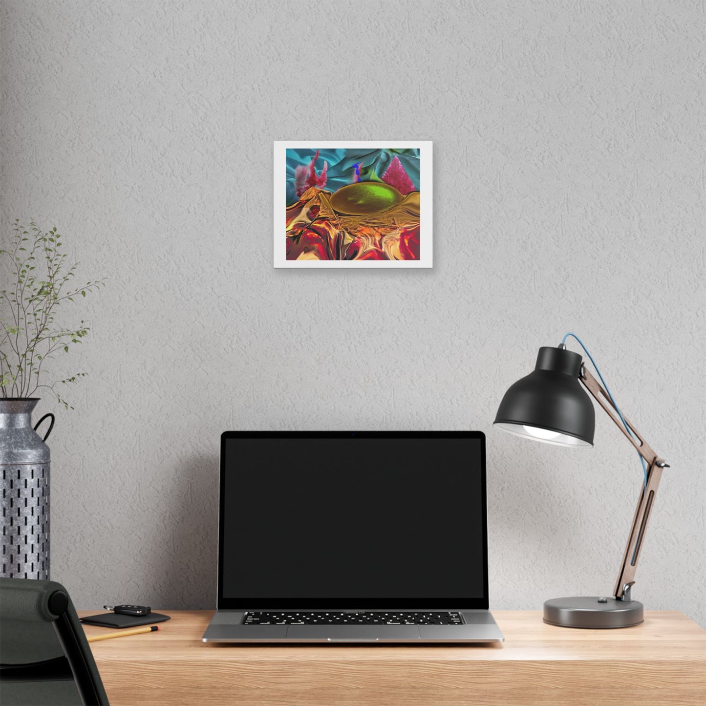 Digital Pastiche Abstract Art 'Designed by AI' Satin Canvas Print