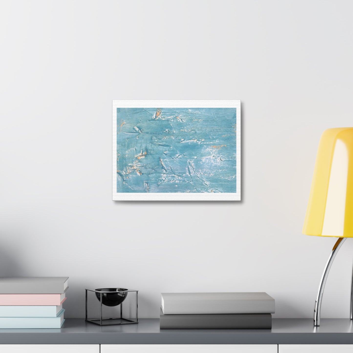 Abstract Blue Waves Watercolour, Art Print on Satin Canvas