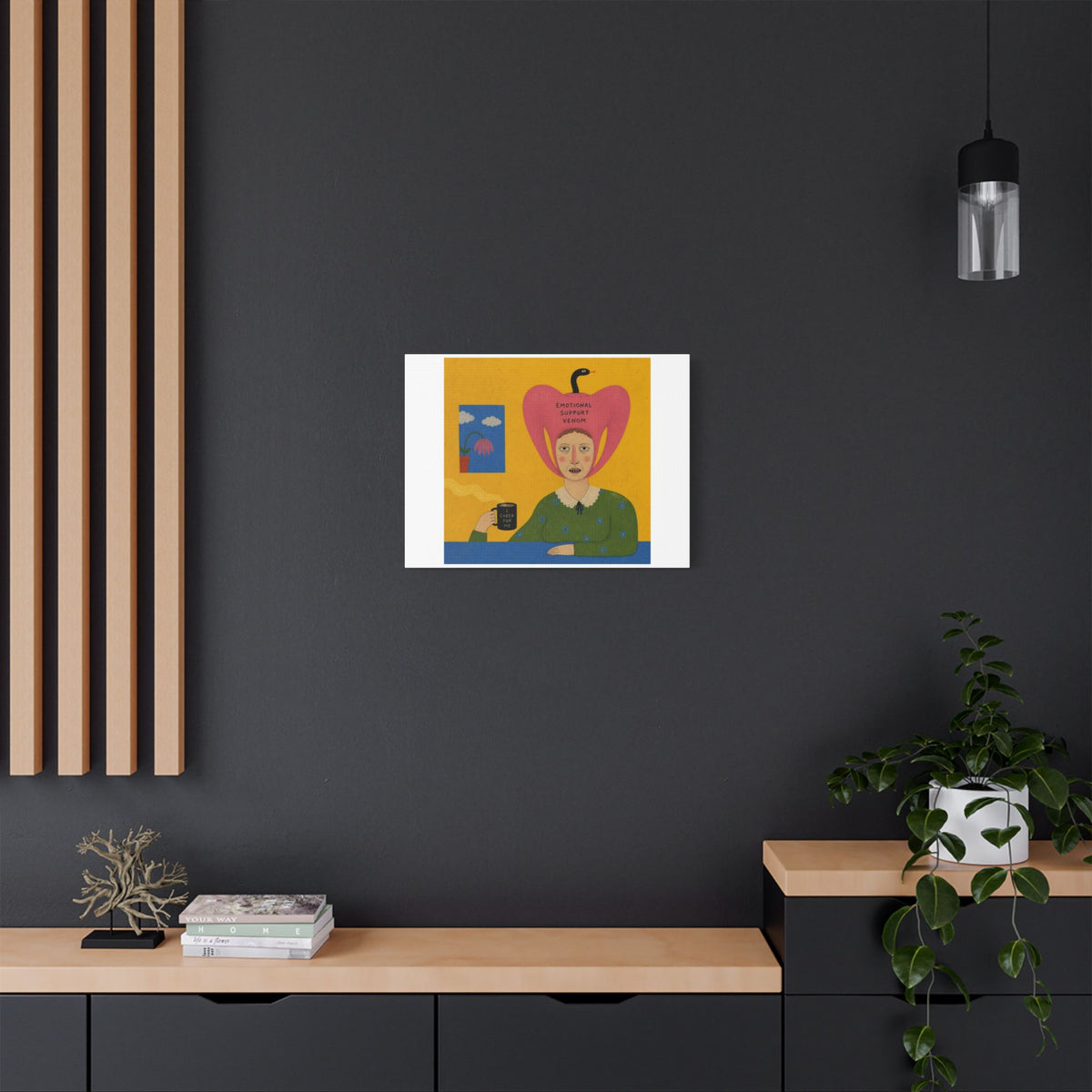 I Cheer for Me, Cartoon Art Print on Canvas
