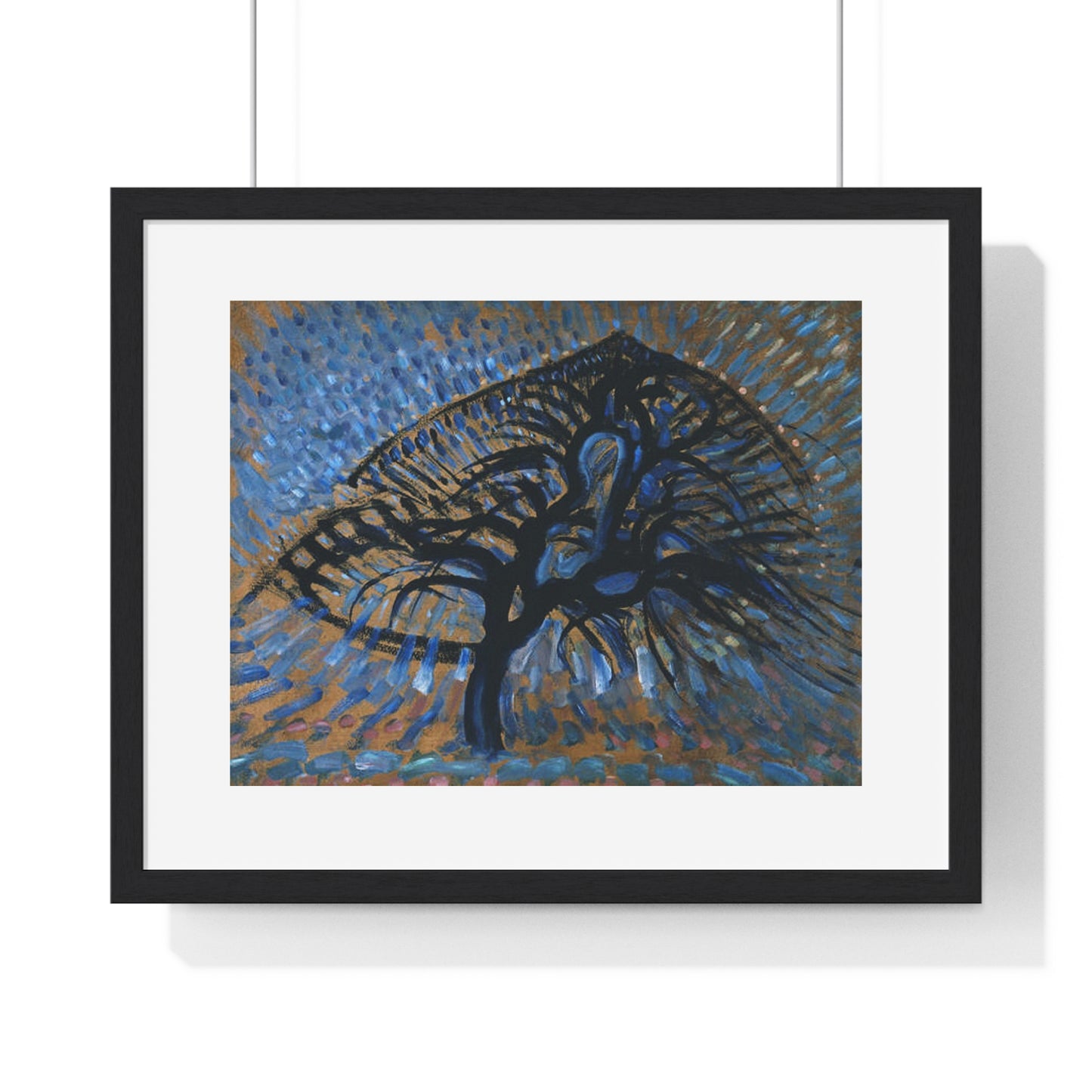 Apple Tree, Pointillist Version (1908–1909) by Piet Mondrian, from the Original, Framed Art Print