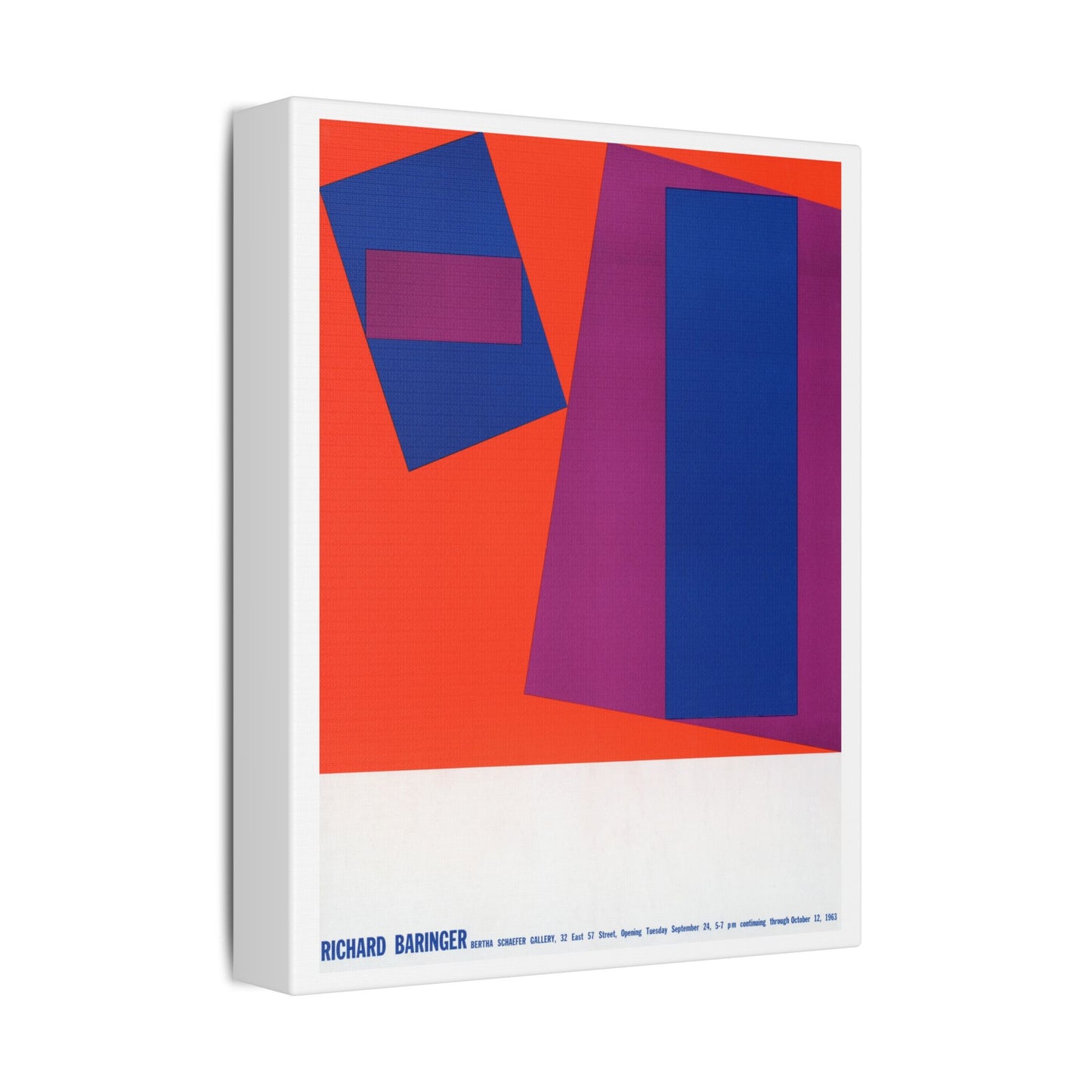 Richard Baringer, Bertha Schaefer Gallery (1963) American Poster, from the Original, Canvas Art Print