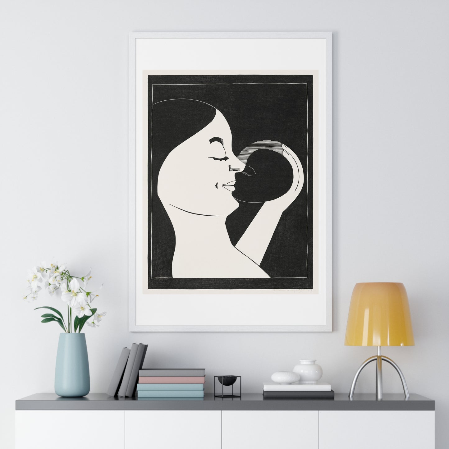 Mother and Child 'Moeder en Kind' (1929) by Samuel Jessurun de Mesquita, from the Original, Framed Print