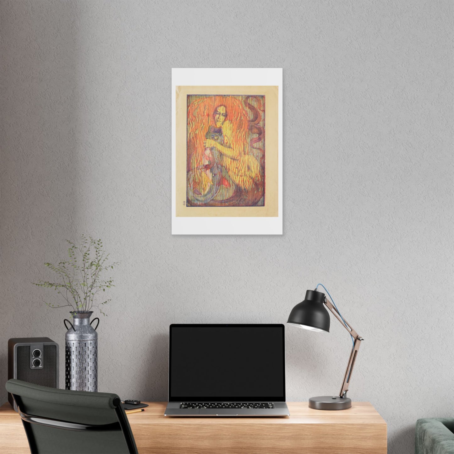 Playful Mermaid (1897) by Paul Herrmann, from the Original, Canvas Art Print