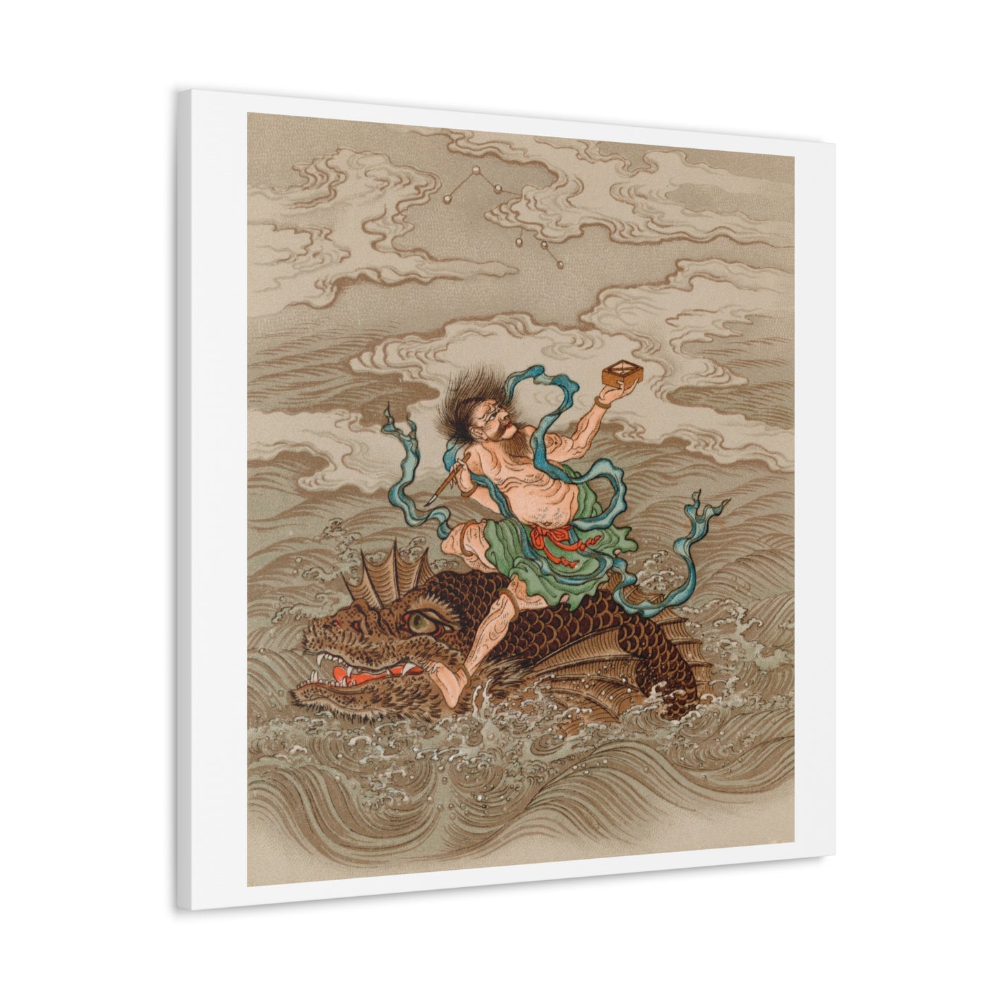 'Chinese Tales' Vintage Japanese Painting by G A Audsley, from the 1884 edition of 'The Ornamental Arts Of Japan' Print on Canvas