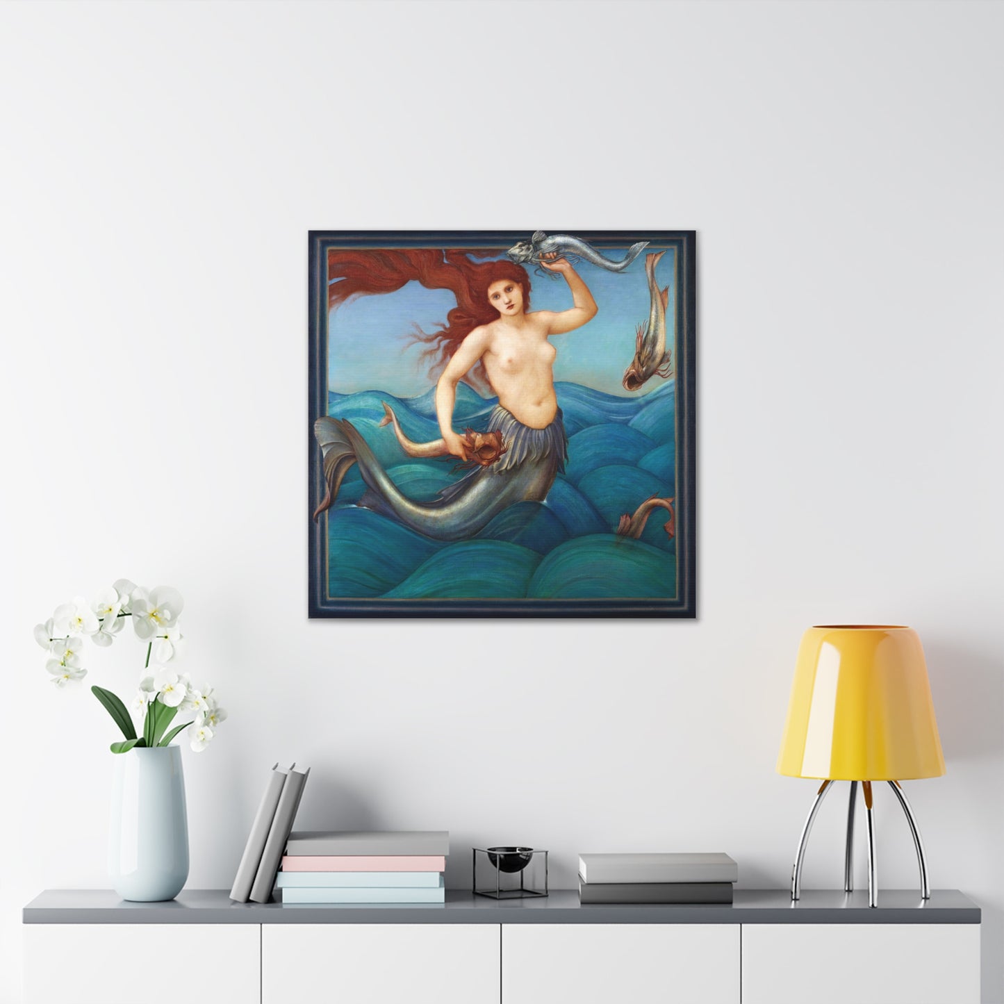 A Sea Nymph (1881) by Sir Edward Burne-Jones, from the Original, Art Print on Canvas