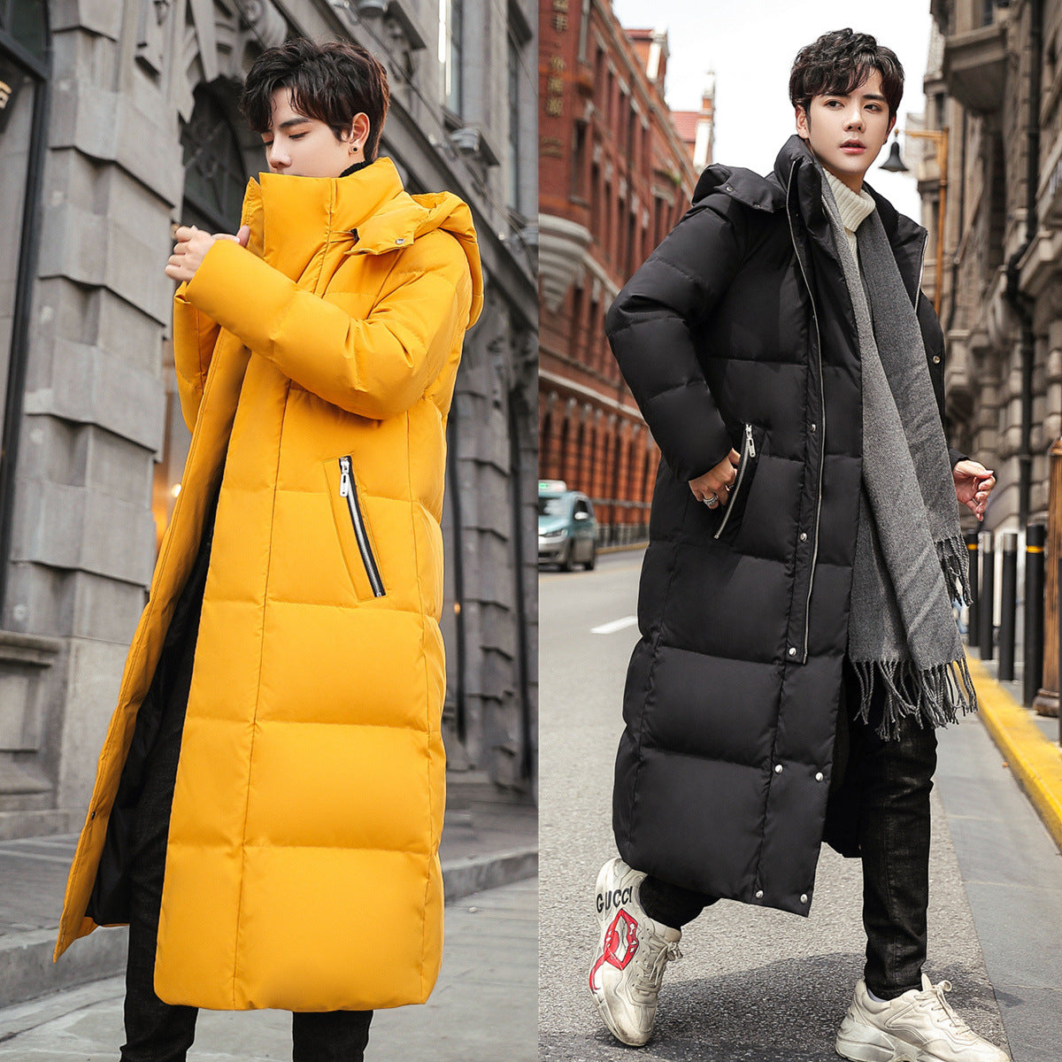 Down Jacket Men's Long Style Coat, Multi Colours