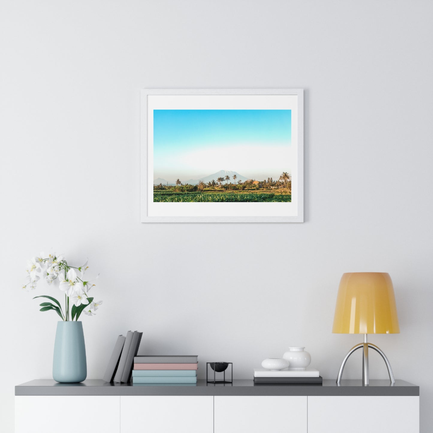 Holy Volcano Agung, Bali Island, Indonesia, Photographer Unknown, from the Original, Framed Print